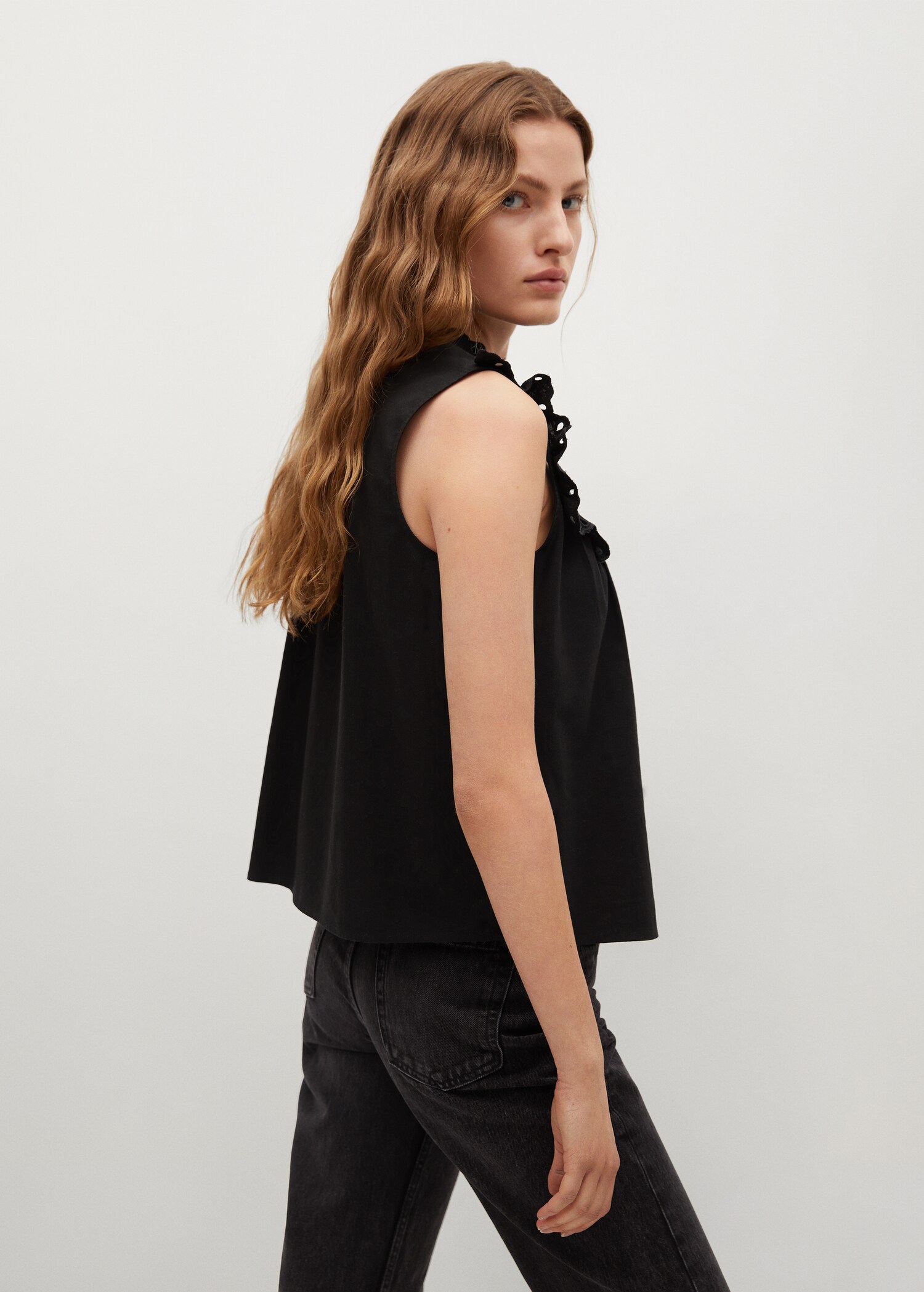 Blusa algodón bordado suizo - Reverso del artículo