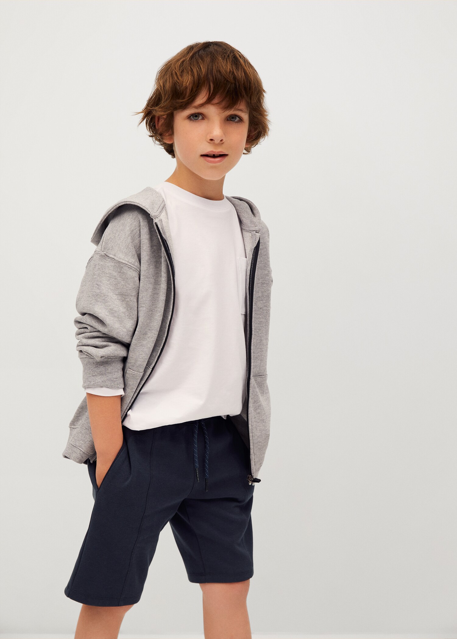 Bermudas jogging algodón orgánico - Plano medio