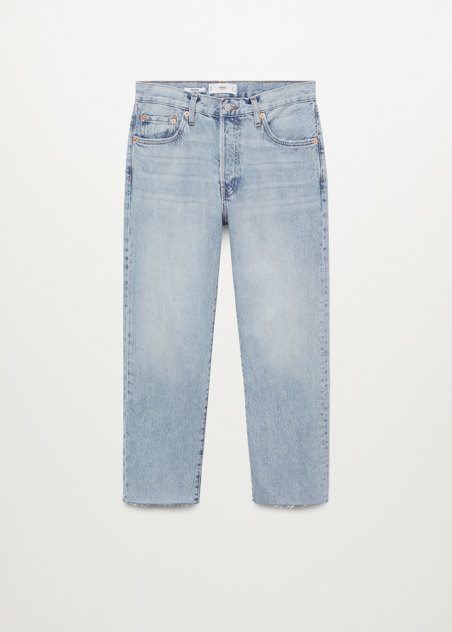 High-waist cropped straight jeans - Article without model