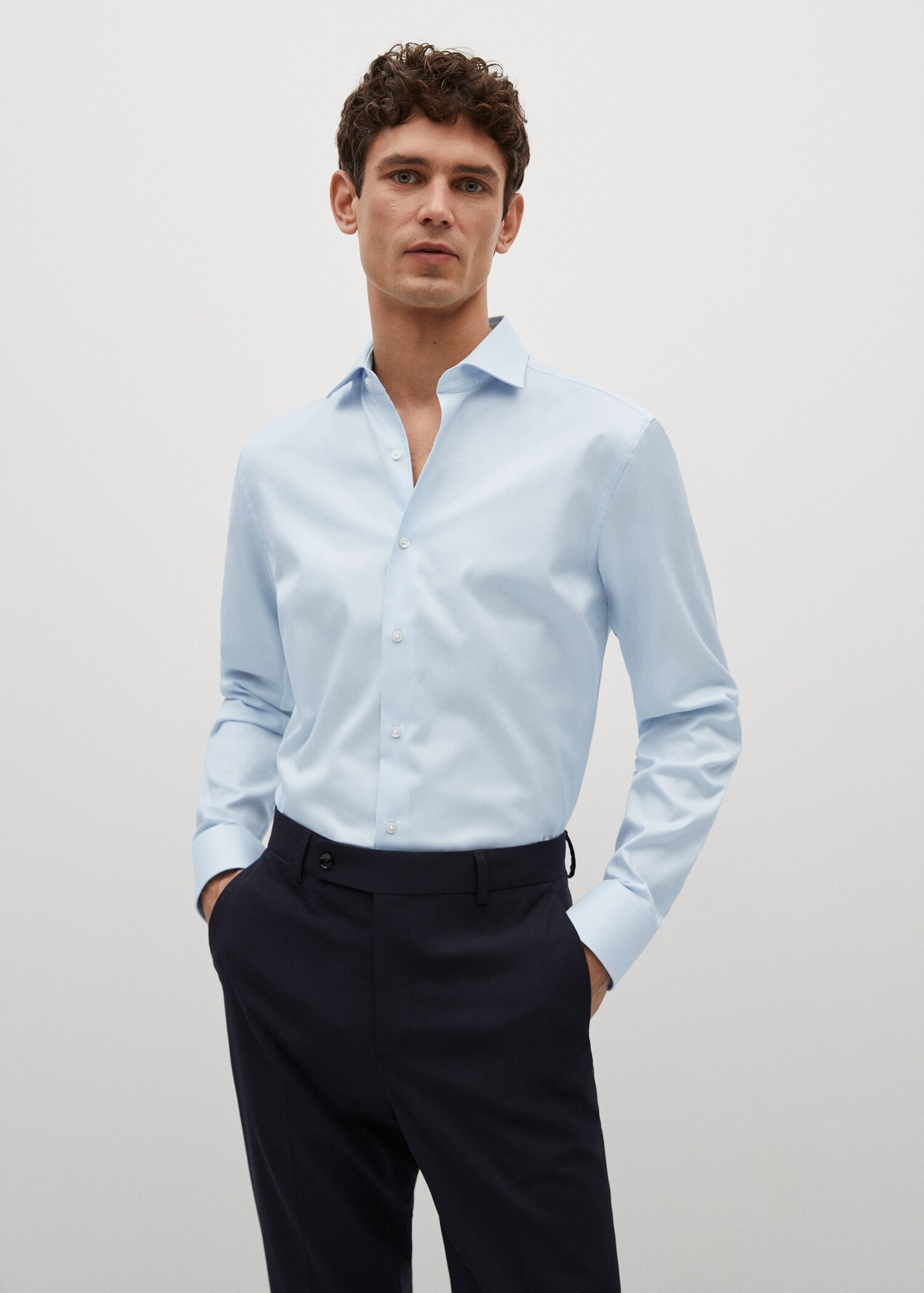 Strukturált slim fit öltönying - Felezősík