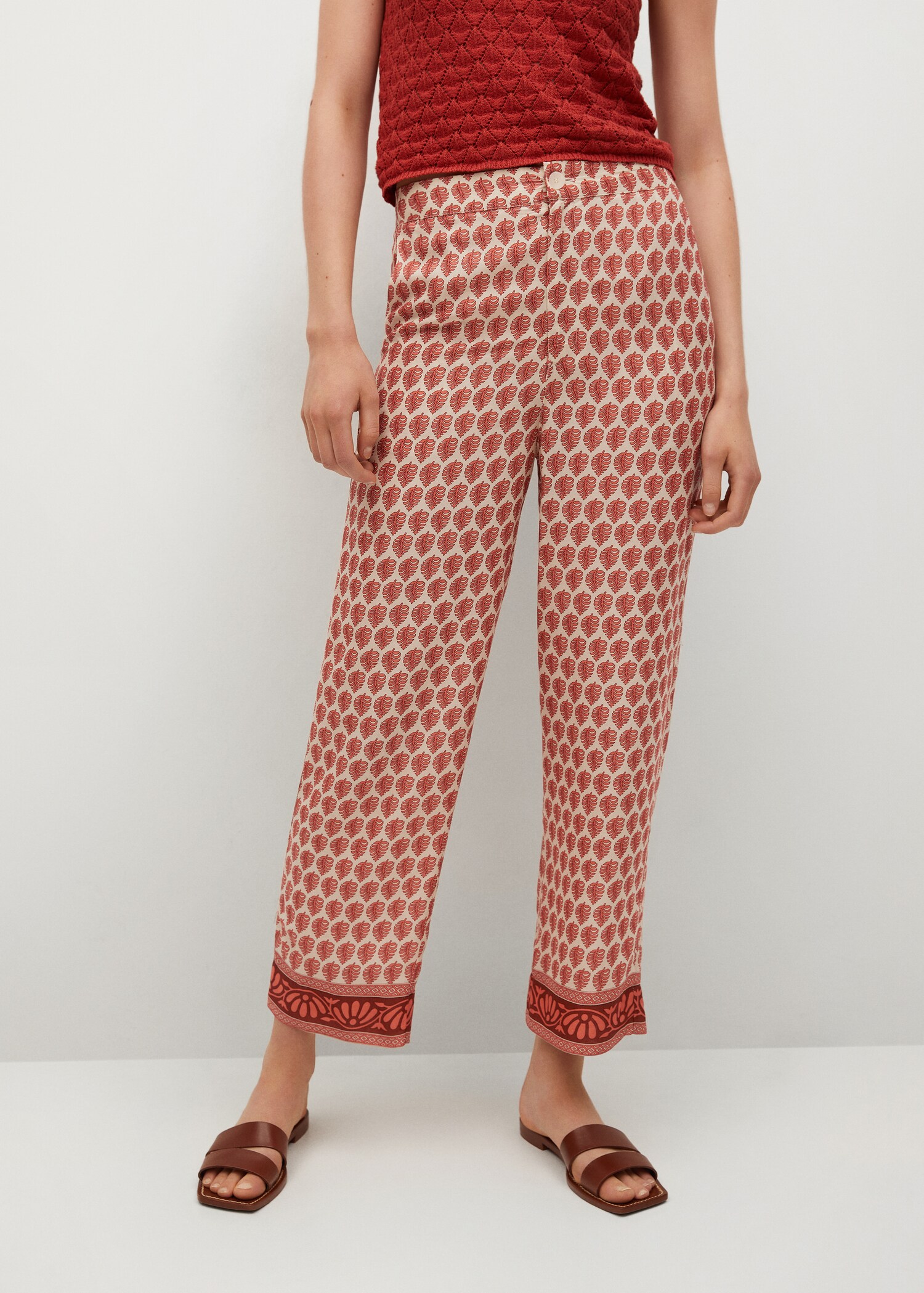 Pantalón estampado combinado - Plano medio