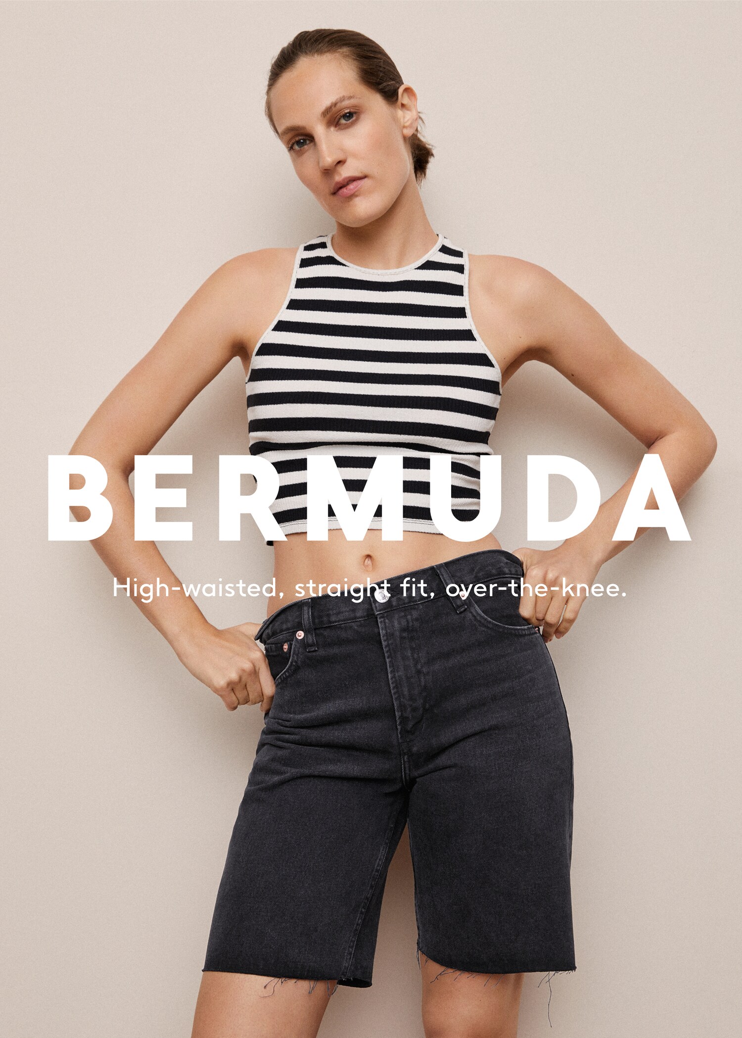 Jeans-Bermudashorts mit hohem Bund - Detail des Artikels 5