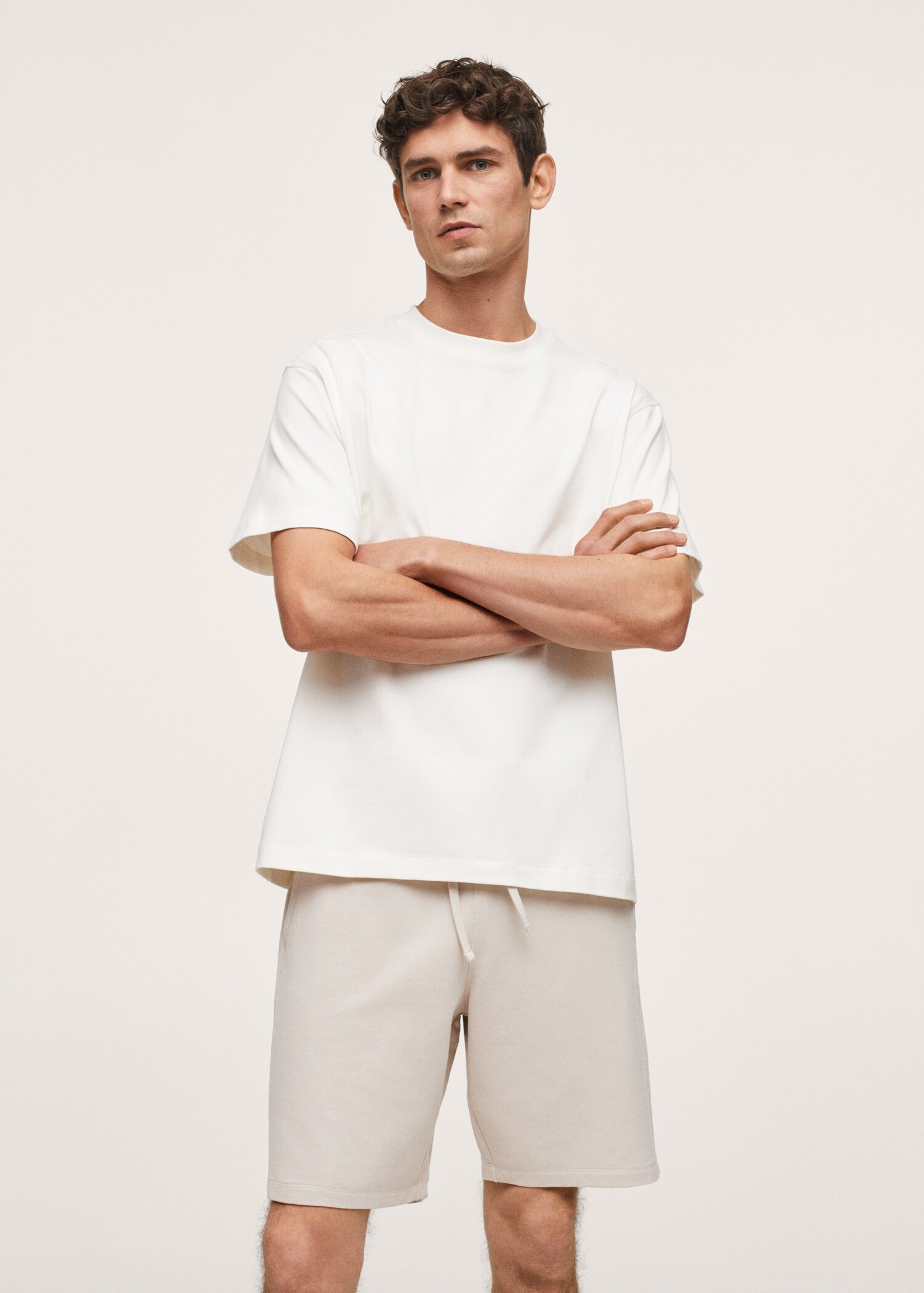 Organic cotton jogging Bermuda shorts - Medium plane