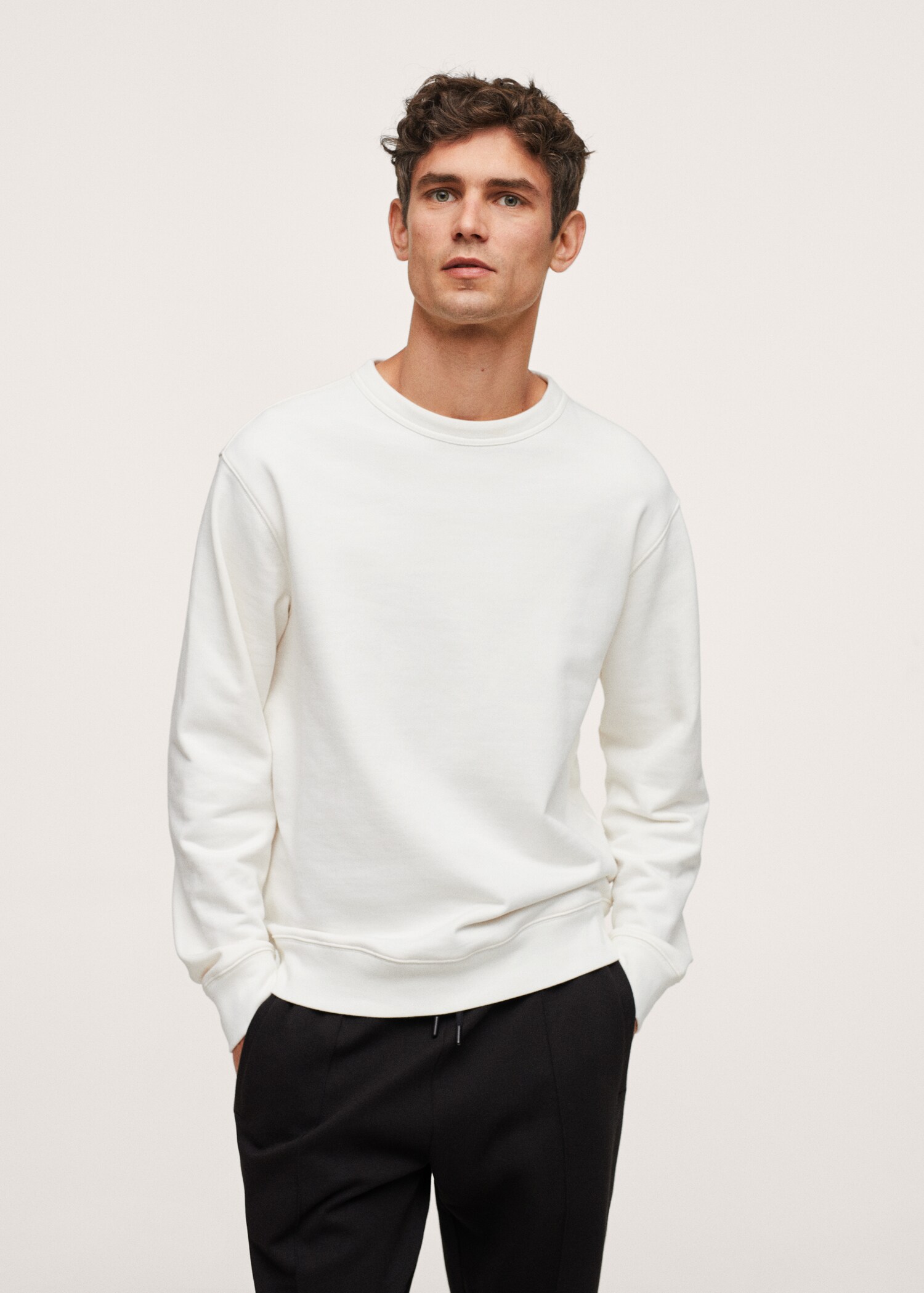 Basic-Baumwollsweatshirt - Mittlere Ansicht