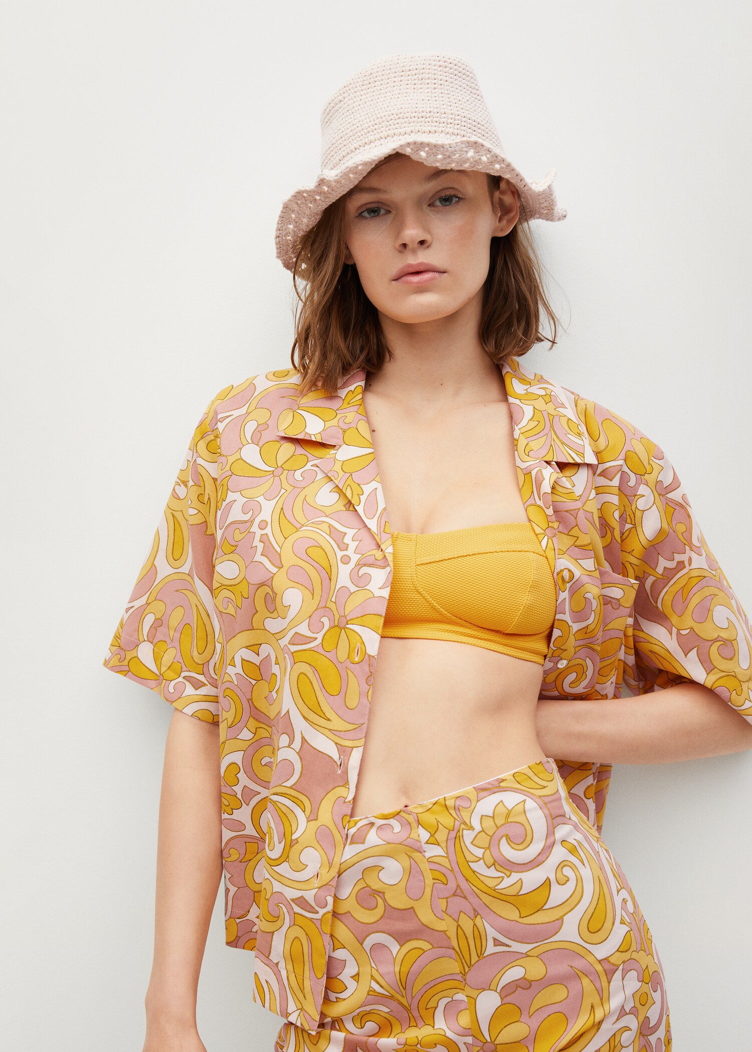 Camisa estampada algodón - Plano medio