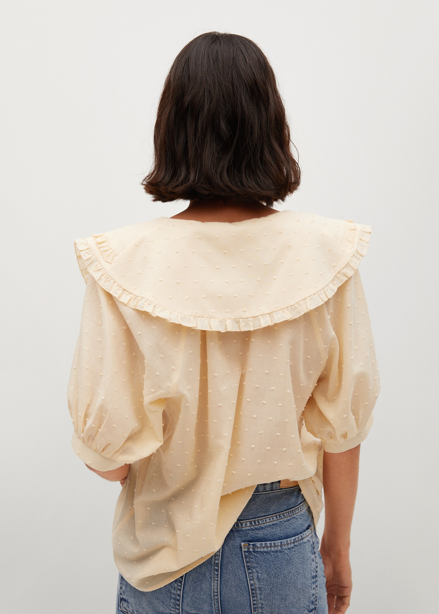 Blusa cuello babydoll - Reverso del artículo