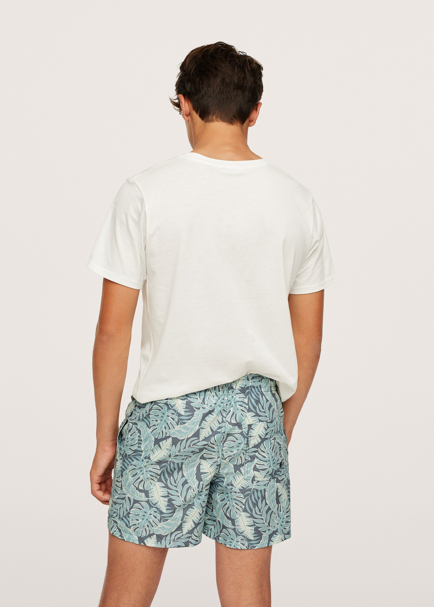 Leaf print swimming trunks - Reverse of the article