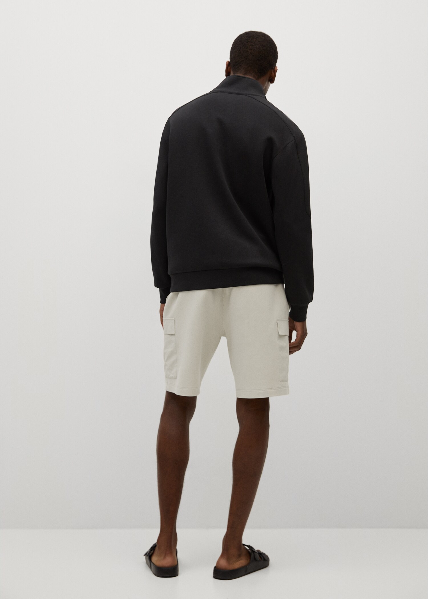 Sudadera algodón cuello cremallera - Reverso del artículo