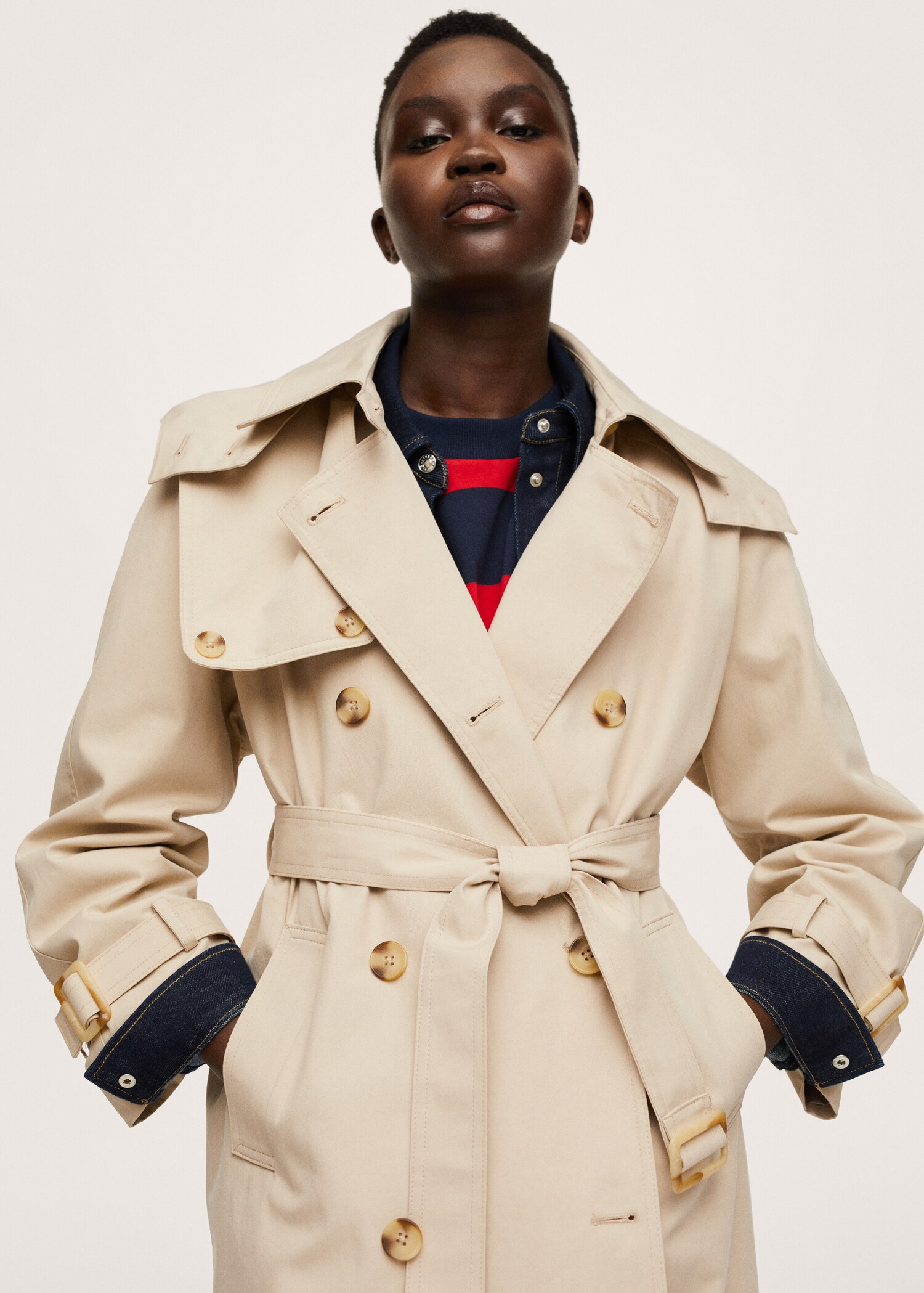 Trenčkot oversize s odnímatelnou kapucí - Detail zboží 2