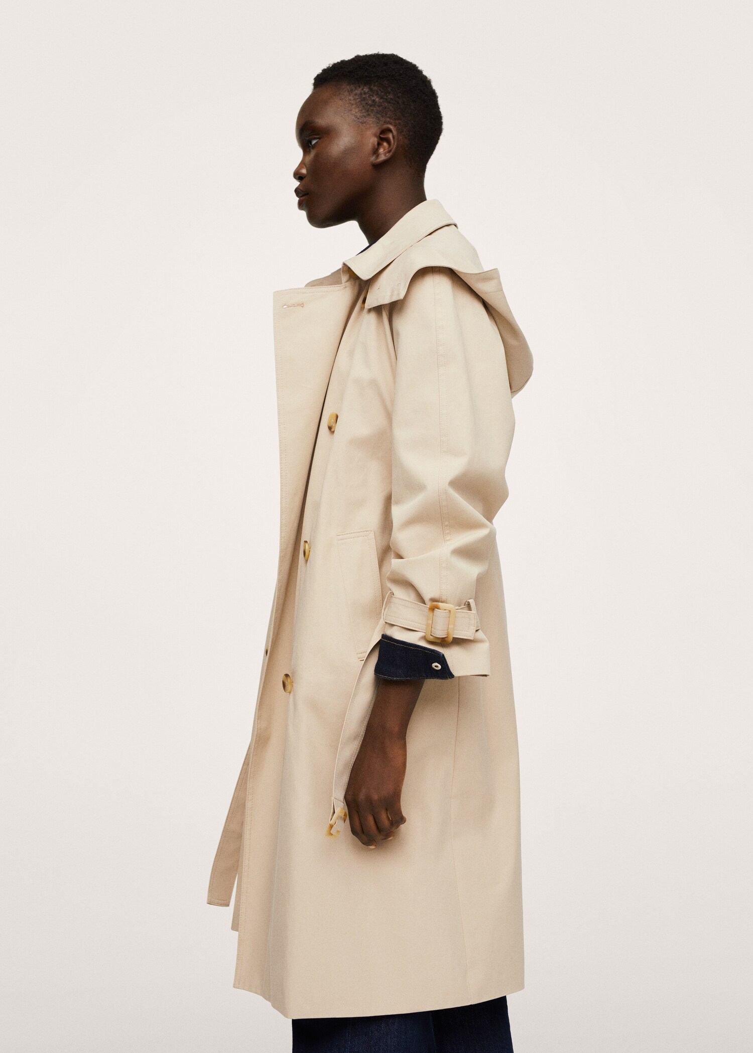 Trenčkot oversize s odnímatelnou kapucí - Detail zboží 3