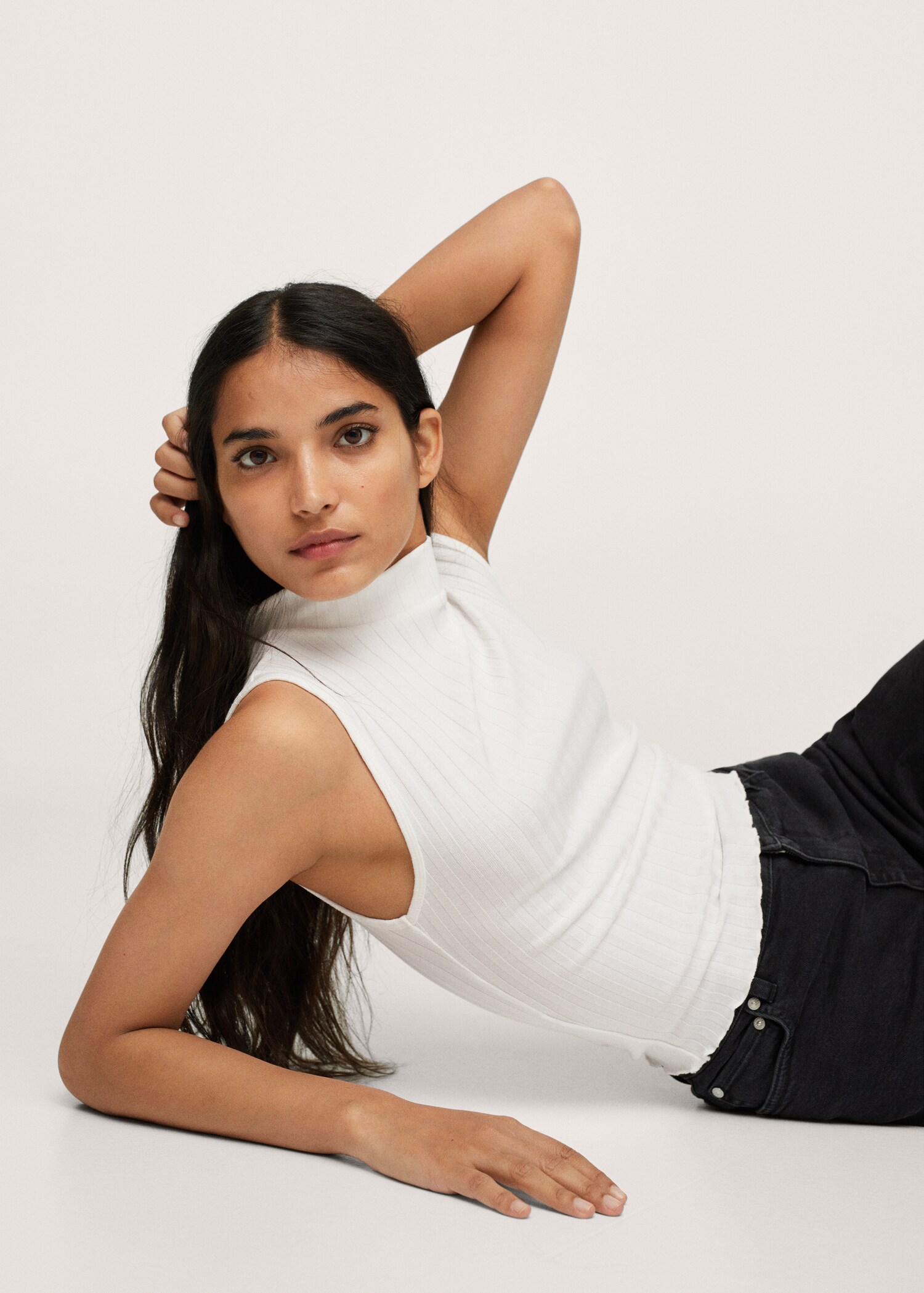 High collar ribbed top - Medium plane