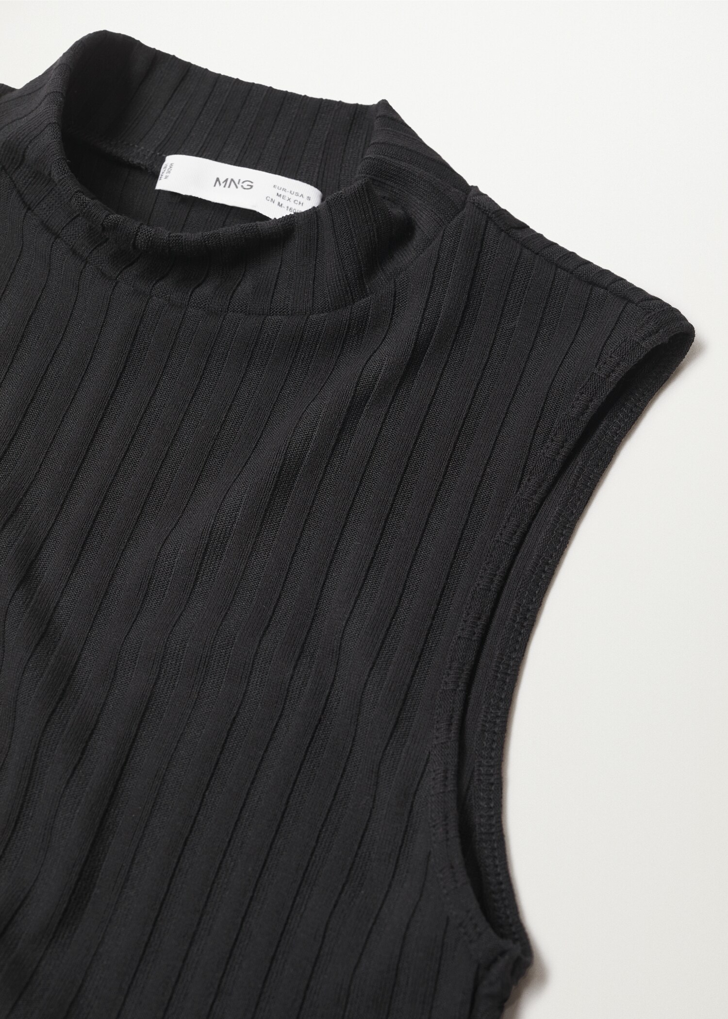 High collar ribbed top - Details of the article 8