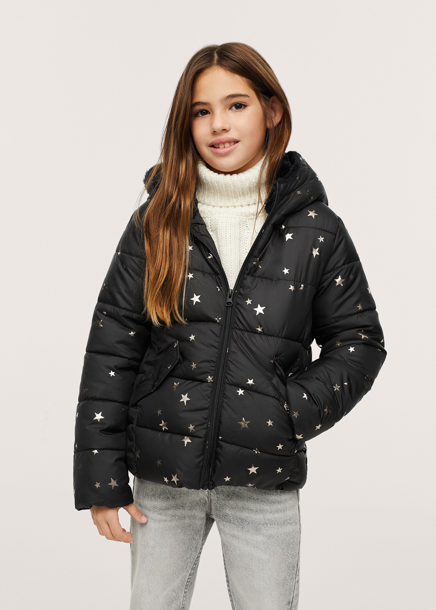 Anorak acolchado estampado - Plano medio