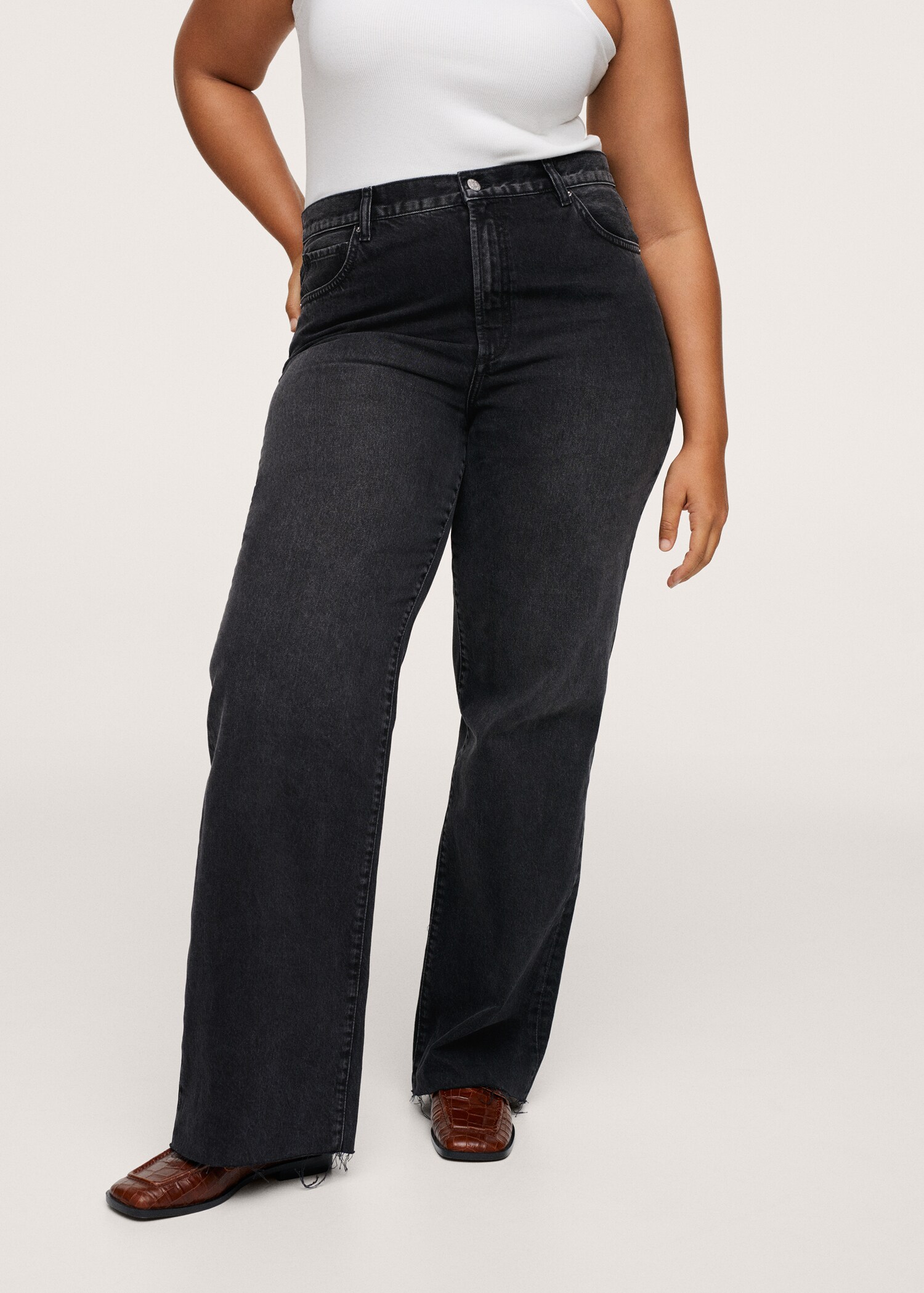High-waist wideleg jeans - Details of the article 1