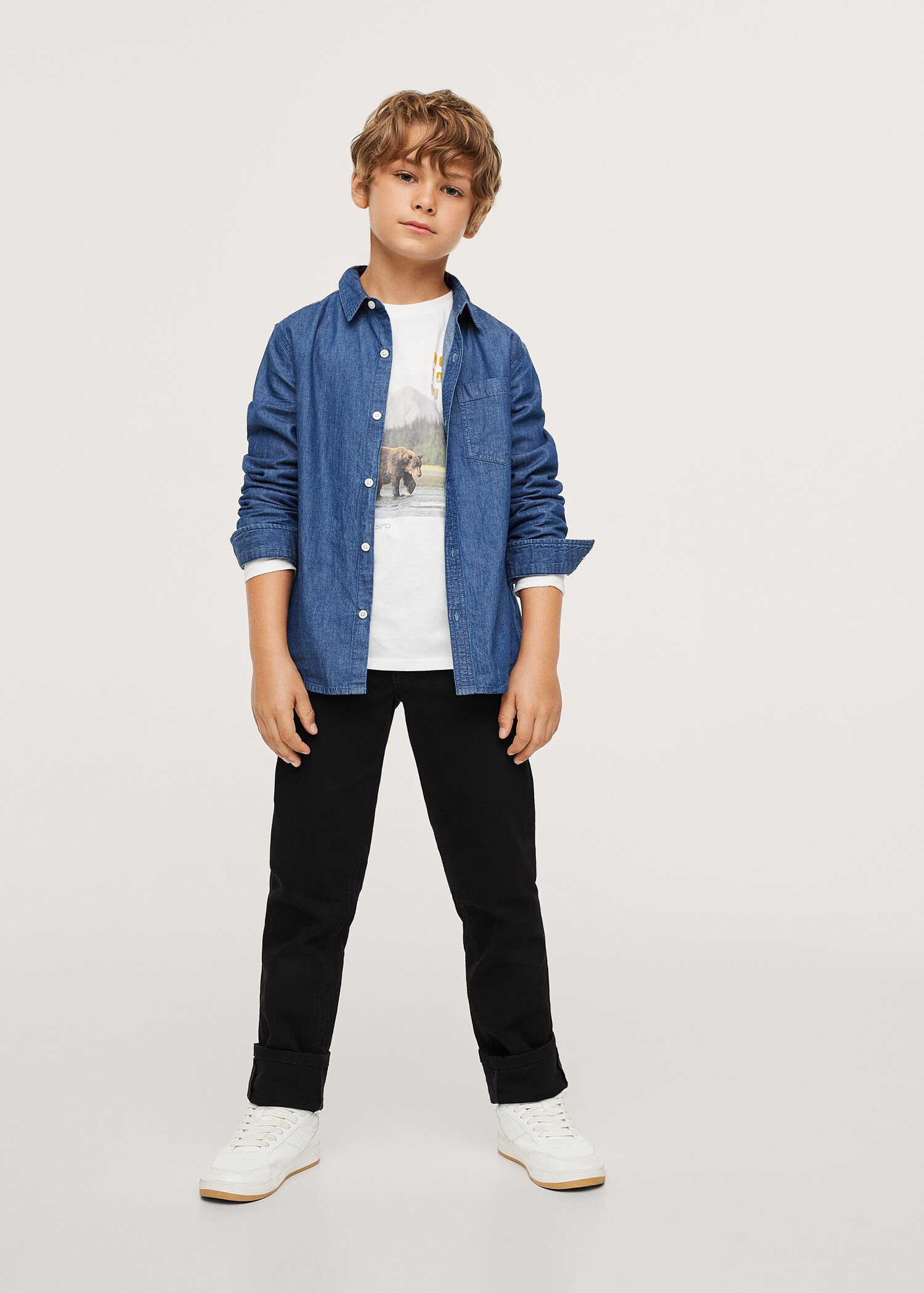 Camisa denim algodón - Plano medio