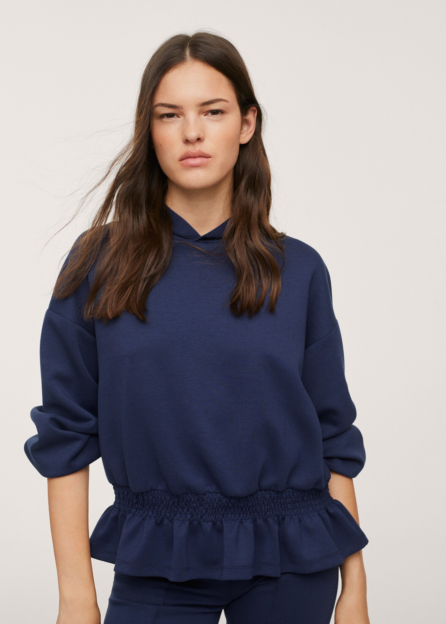 Sudadera elástico capucha - Plano medio
