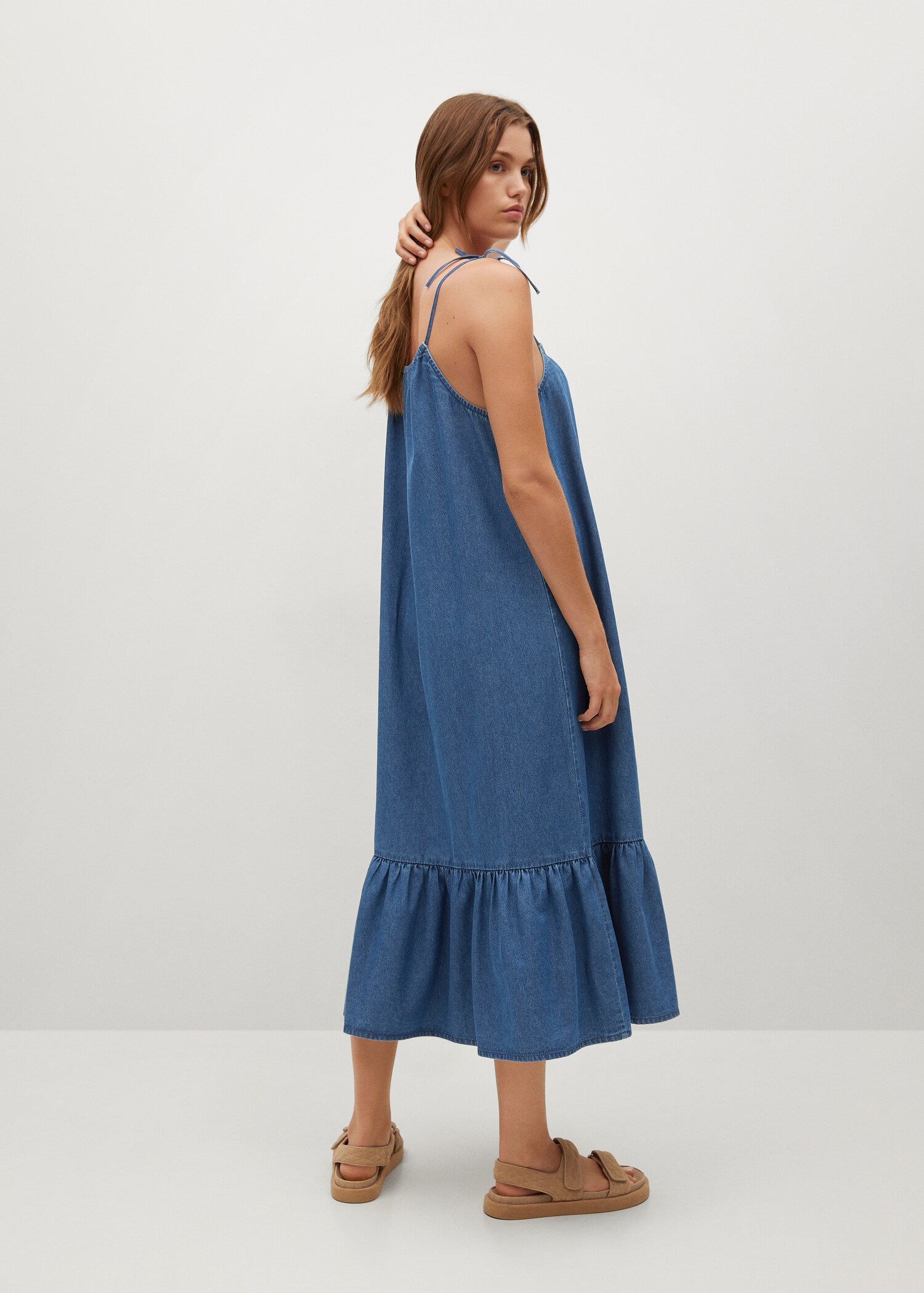 Vestido denim volante - Reverso del artículo