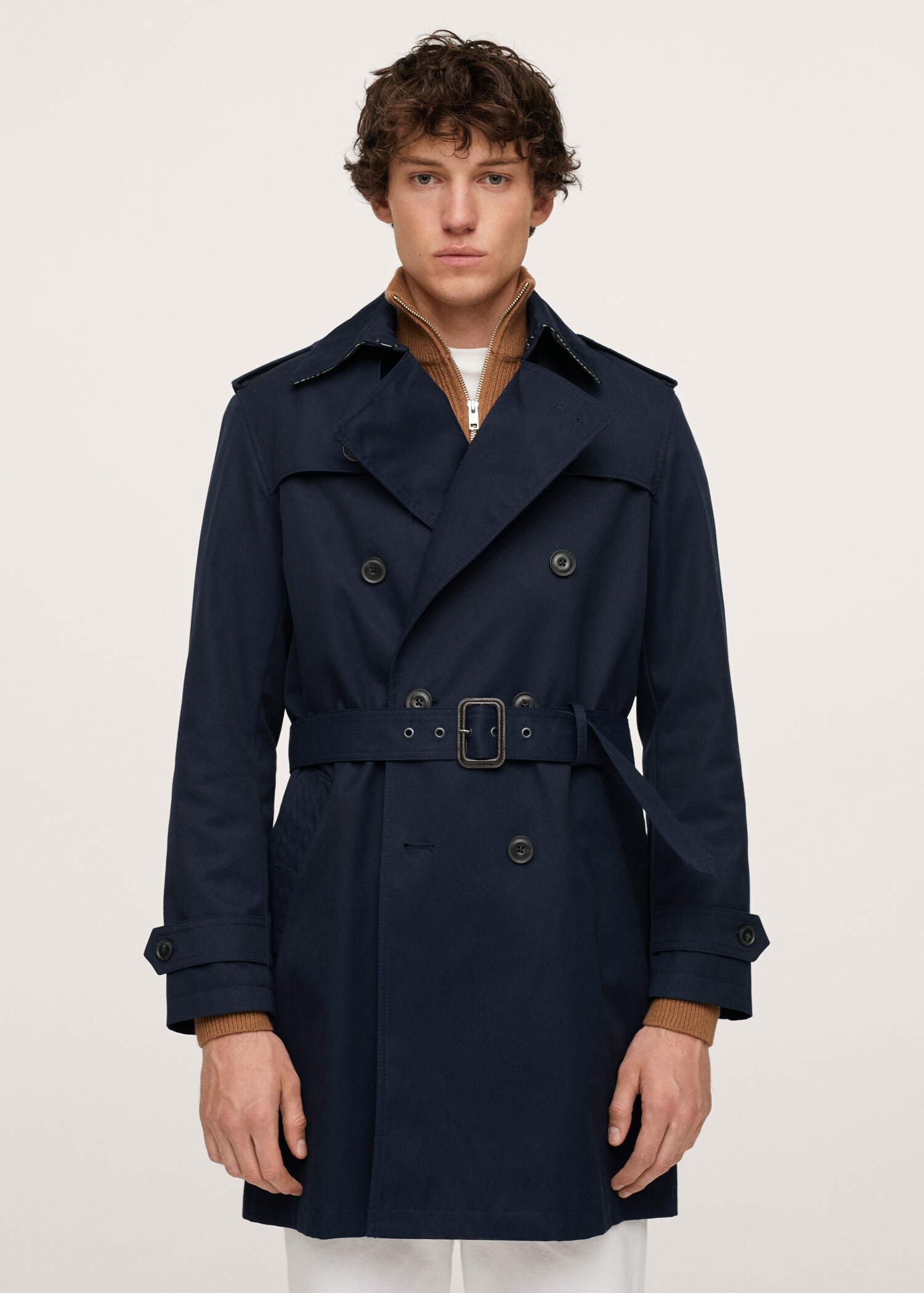 Trench algodón impermeable - Plano medio