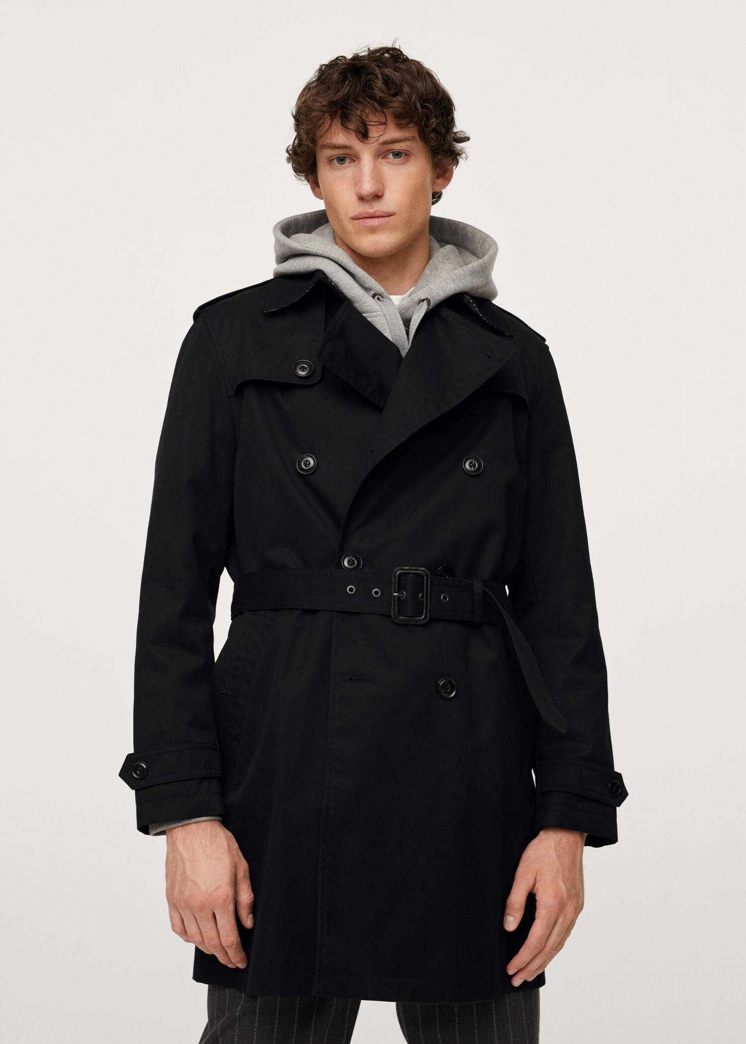 Trench algodón impermeable - Plano medio