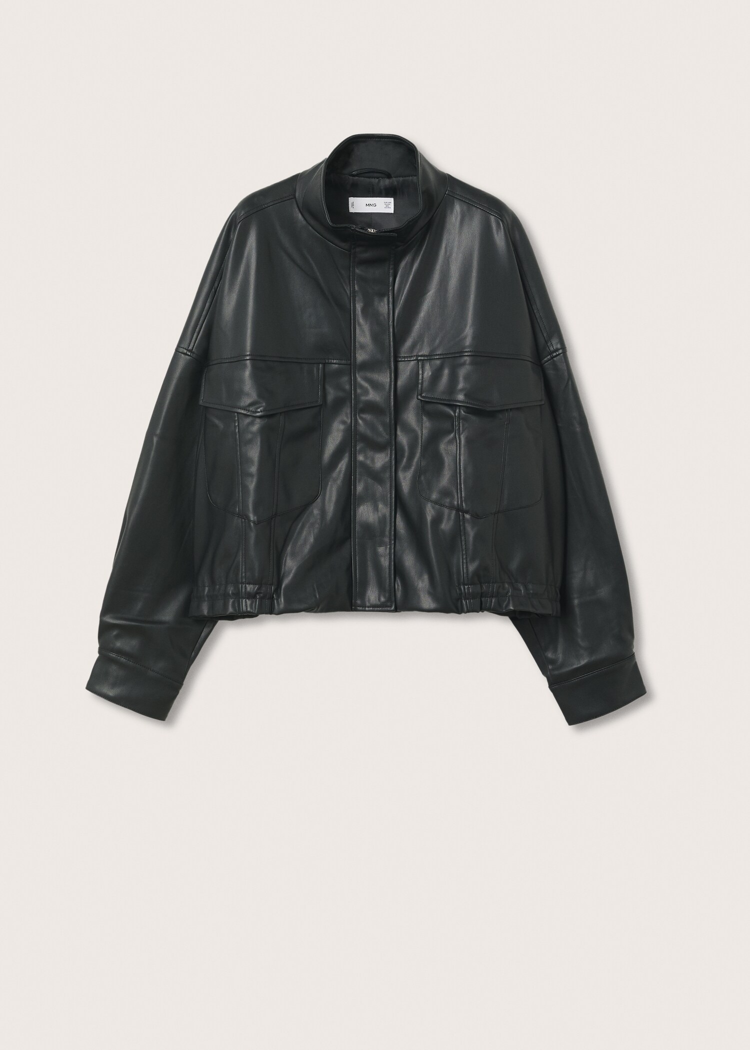 Chaqueta efecto piel bolsillos - Artículo sin modelo
