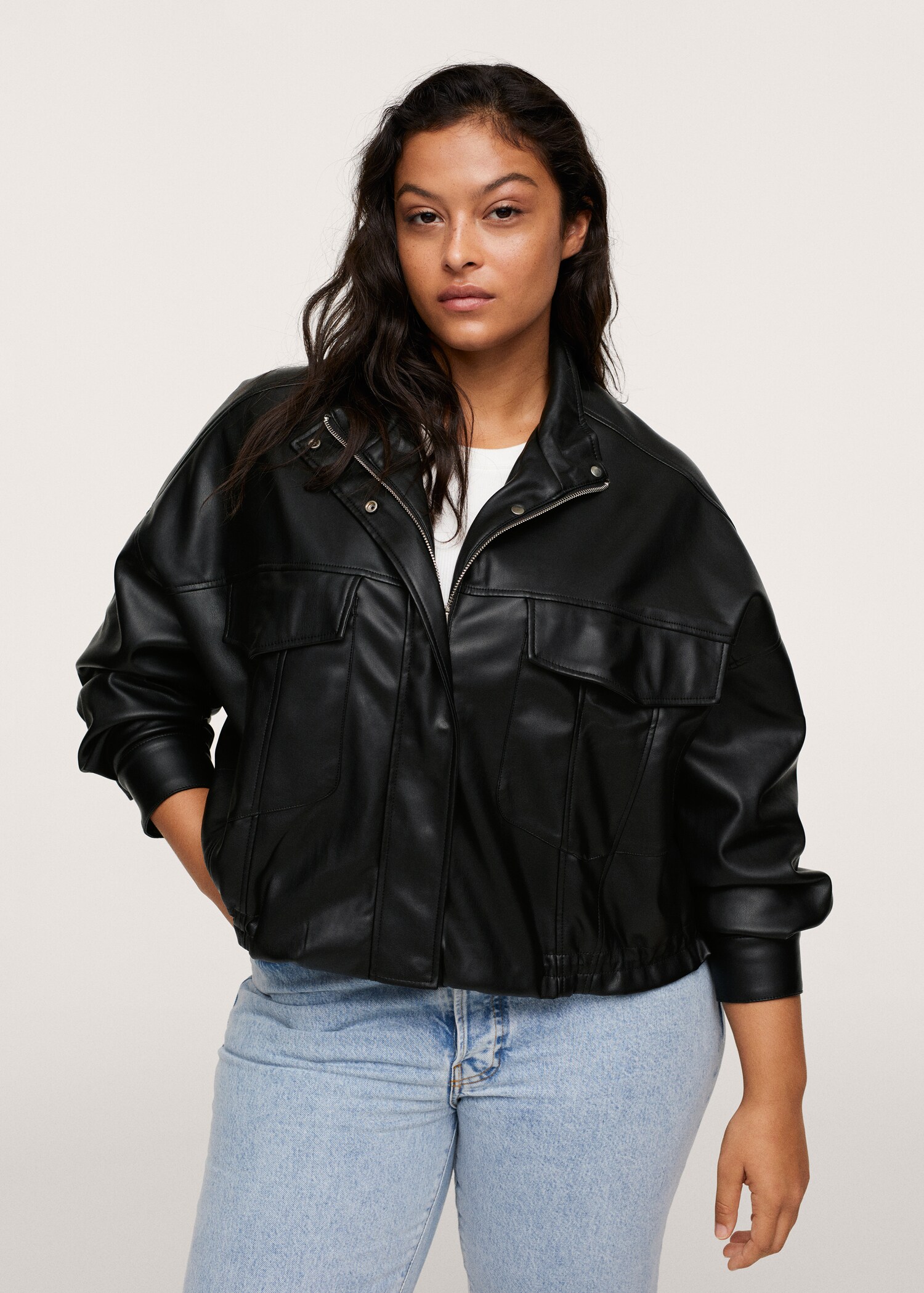 Chaqueta efecto piel bolsillos - Detalle del artículo 2