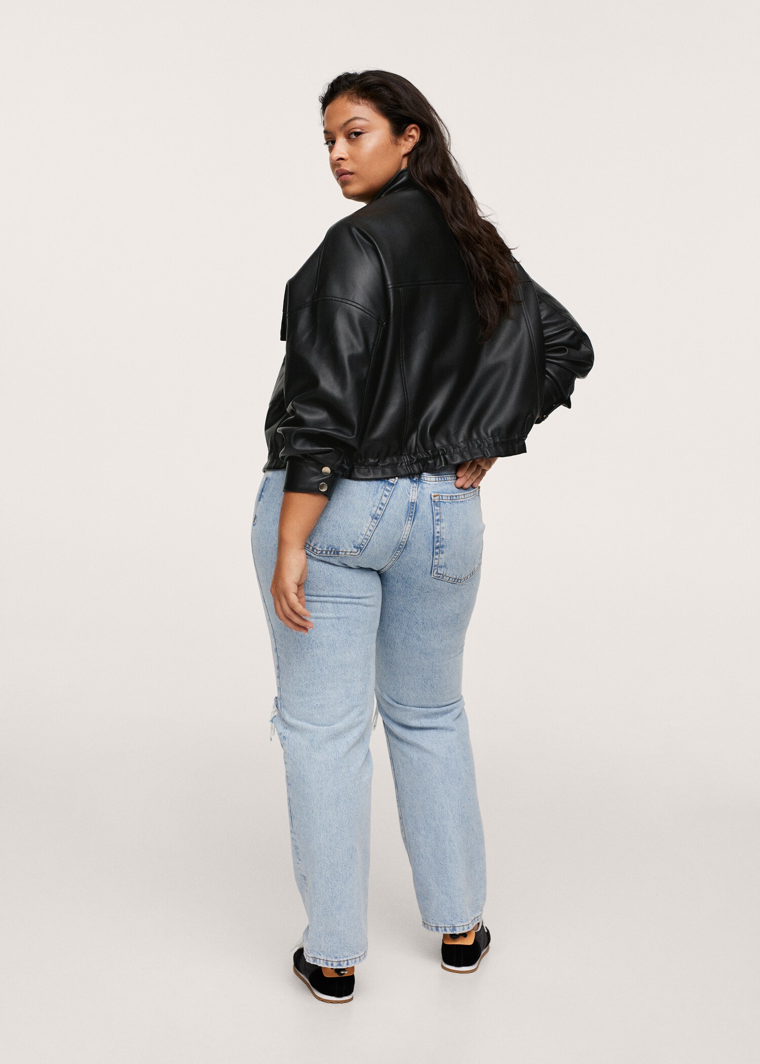 Chaqueta efecto piel bolsillos - Reverso del artículo