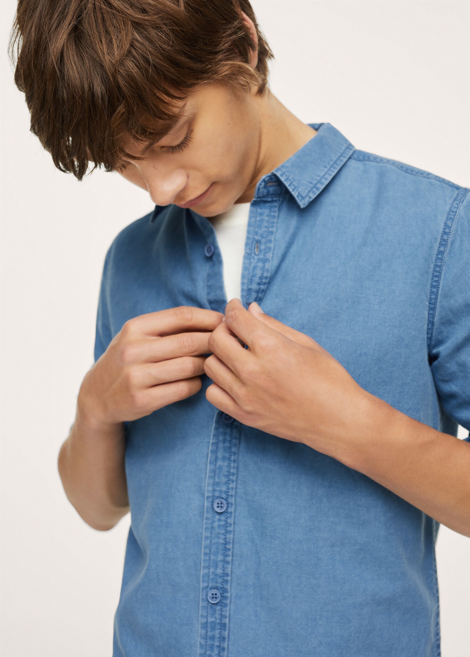 Cotton denim shirt - Details of the article 1