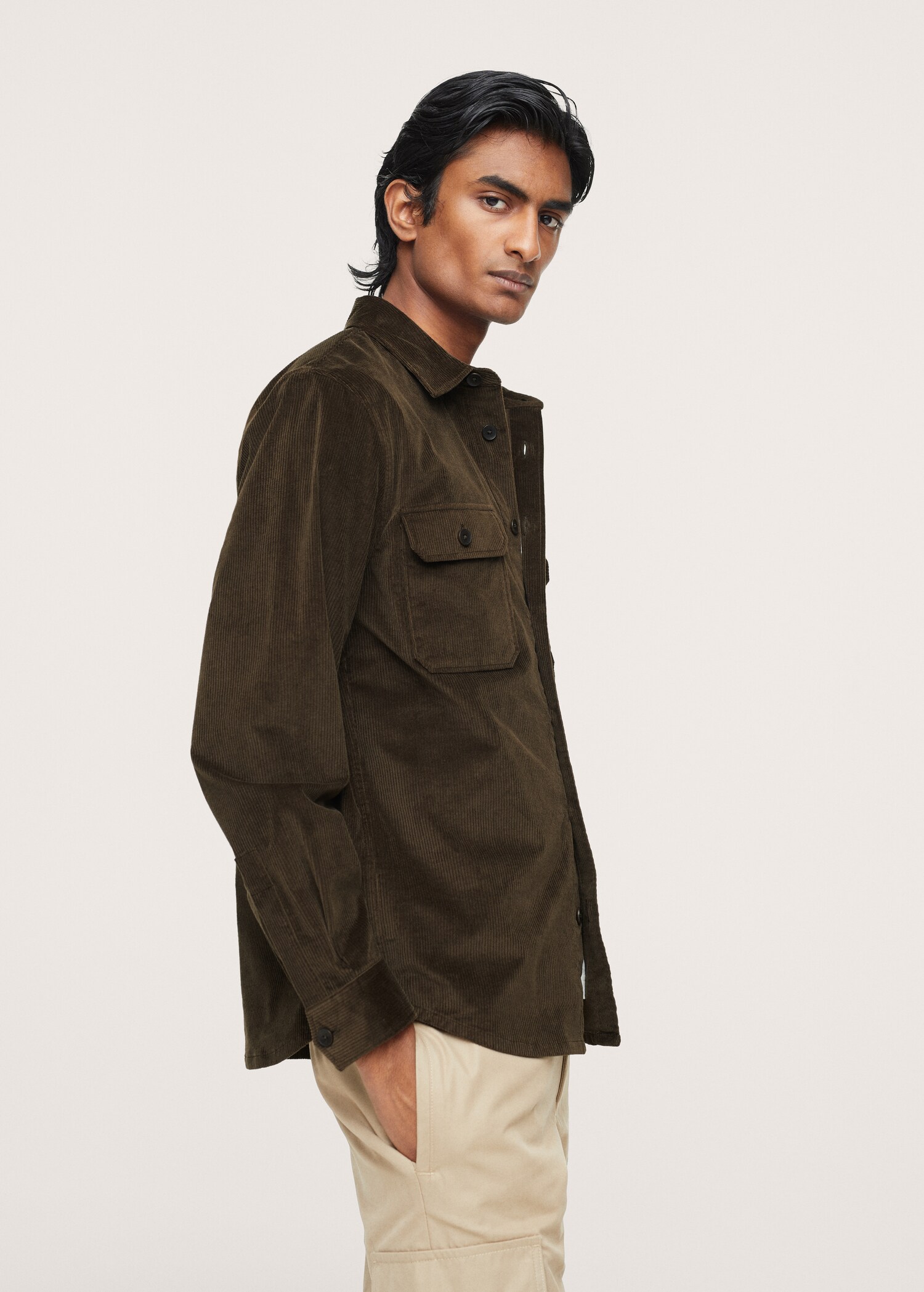 Corduroy pockets overshirt  - Details of the article 2