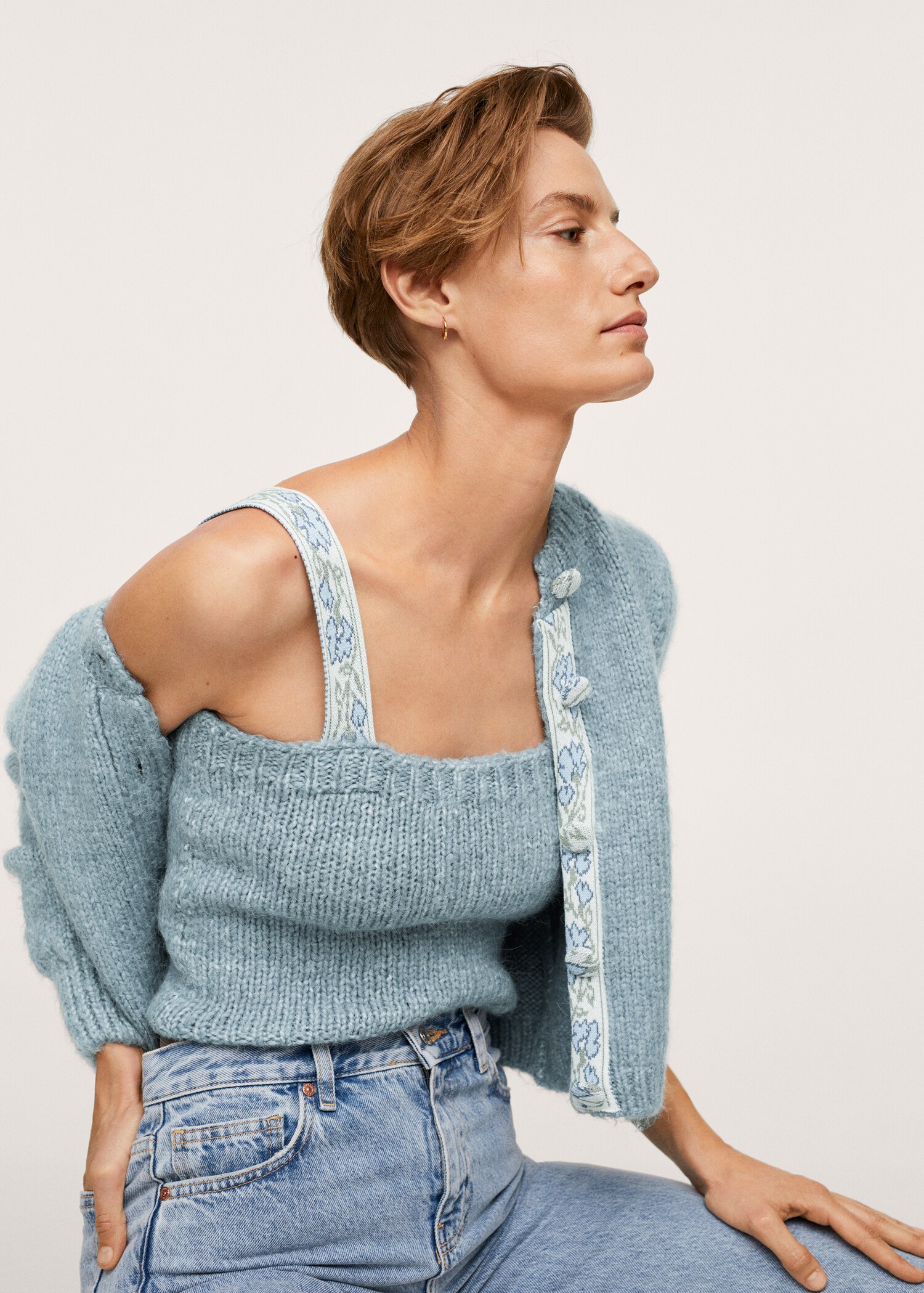 Knitted cropped top - Details of the article 3