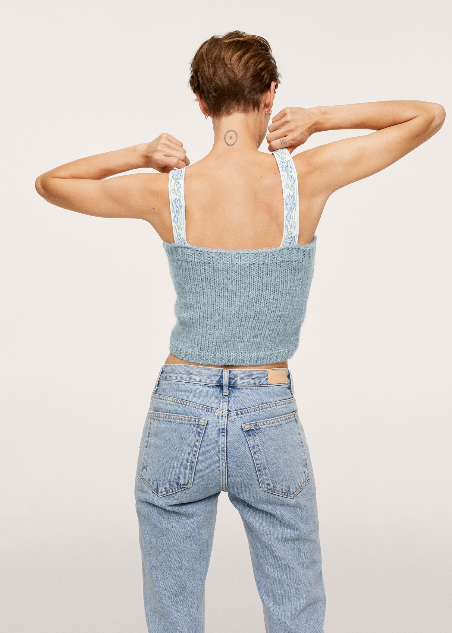 Knitted cropped top - Reverse of the article