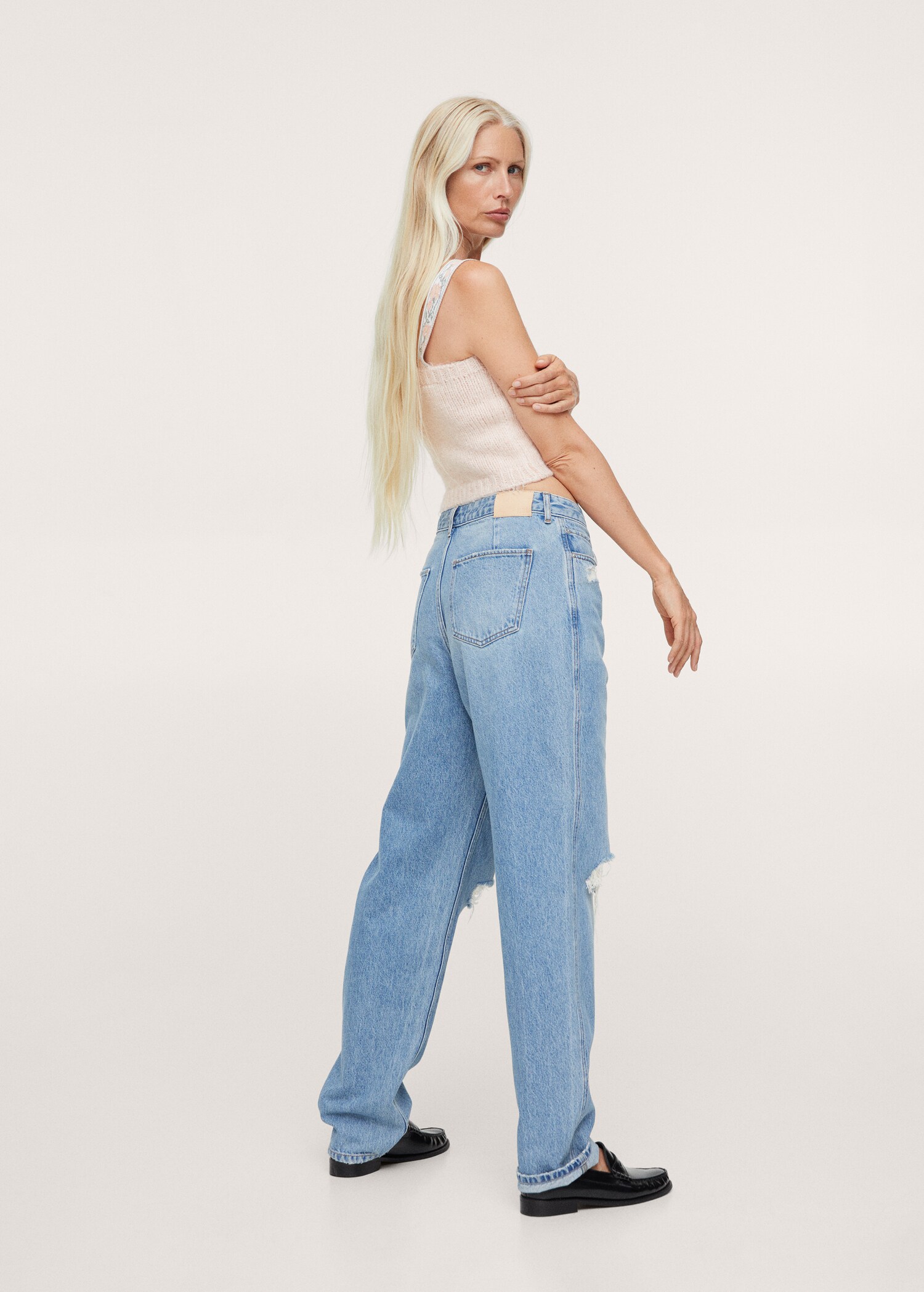 Knitted cropped top - Reverse of the article