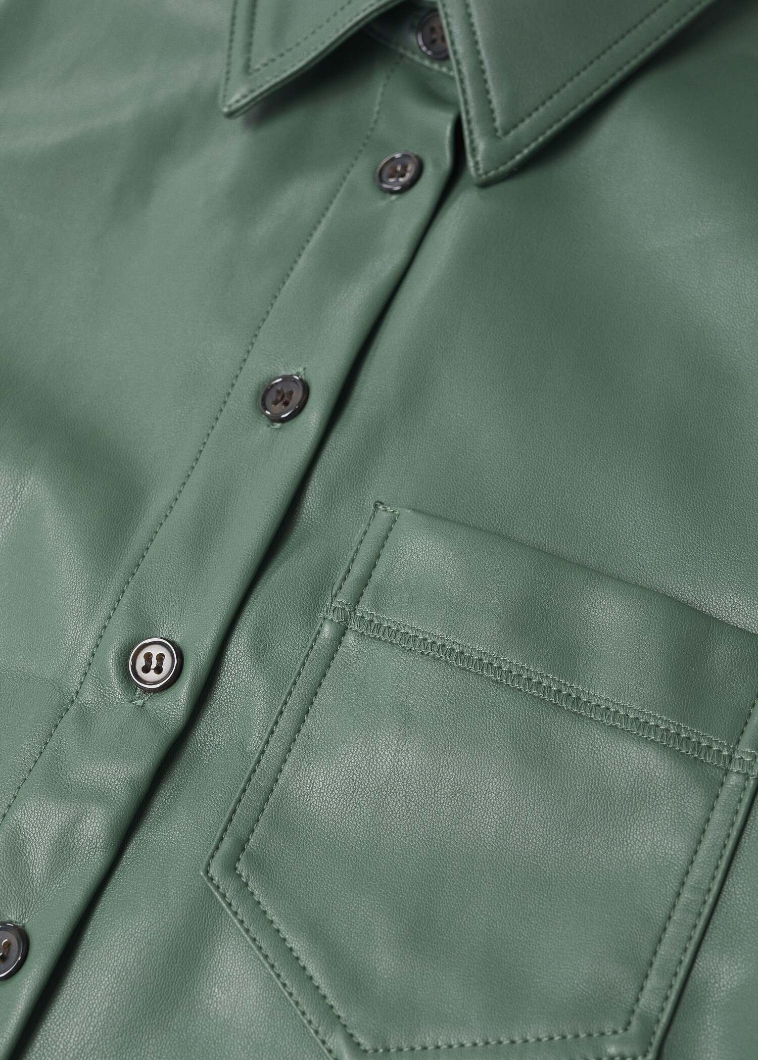 Faux-leather shirt dress - Details of the article 8