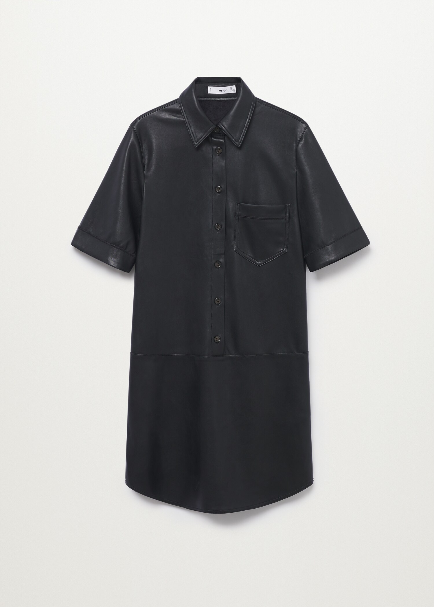 Faux-leather shirt dress - Article without model