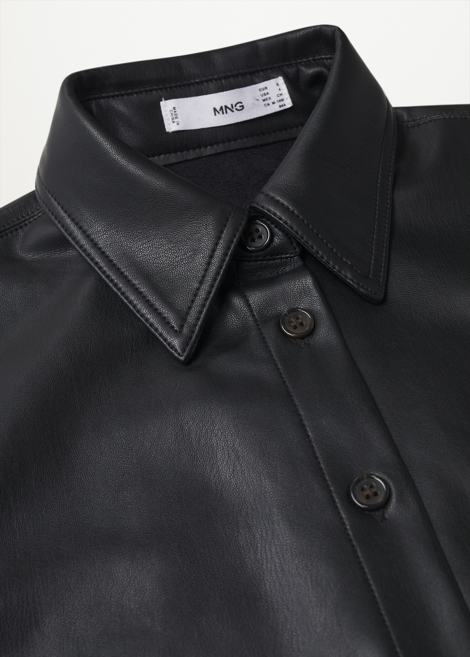 Faux-leather shirt dress - Details of the article 8