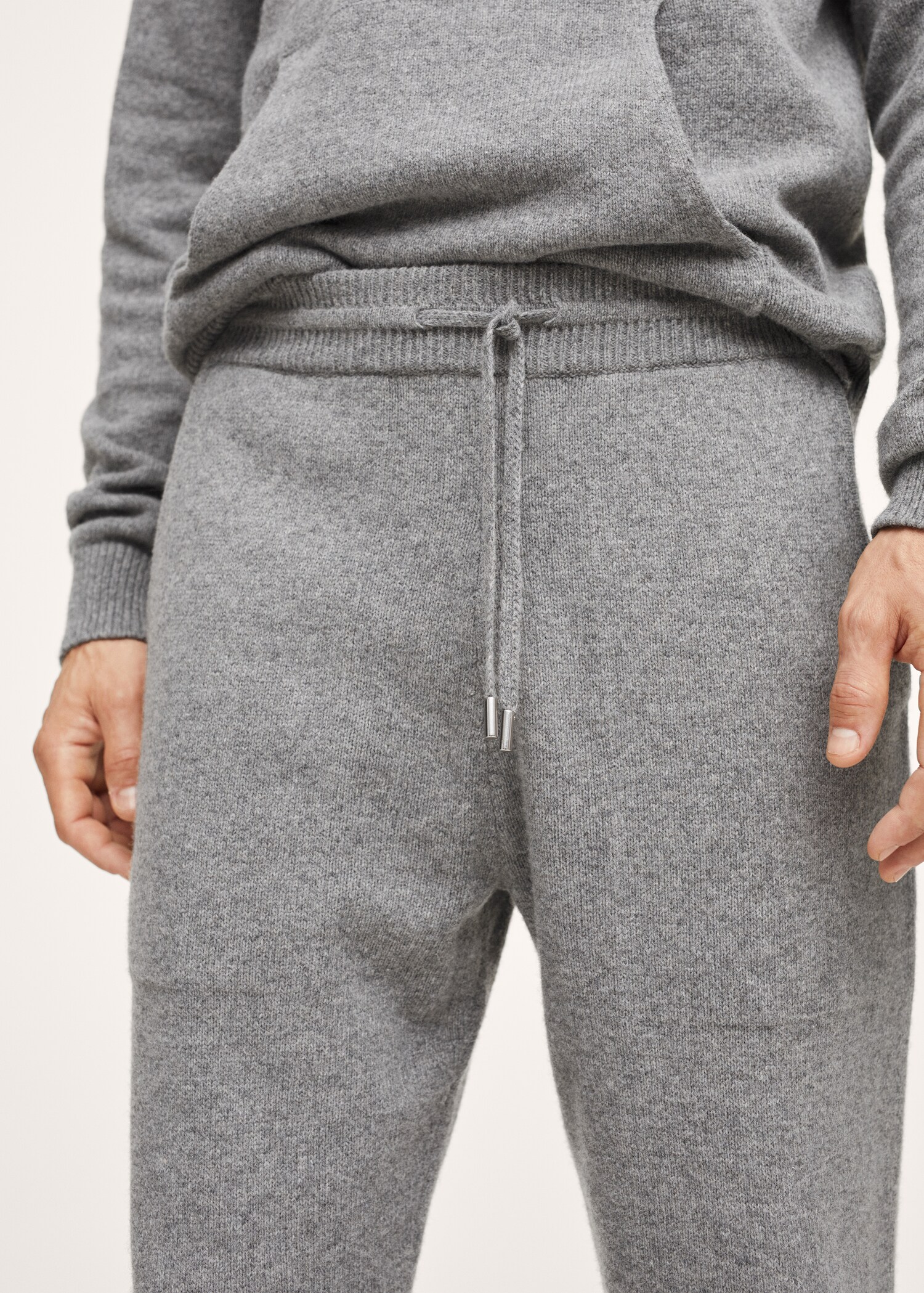 Úpletové kalhoty jogger vlna a kašmír - Detail zboží 2