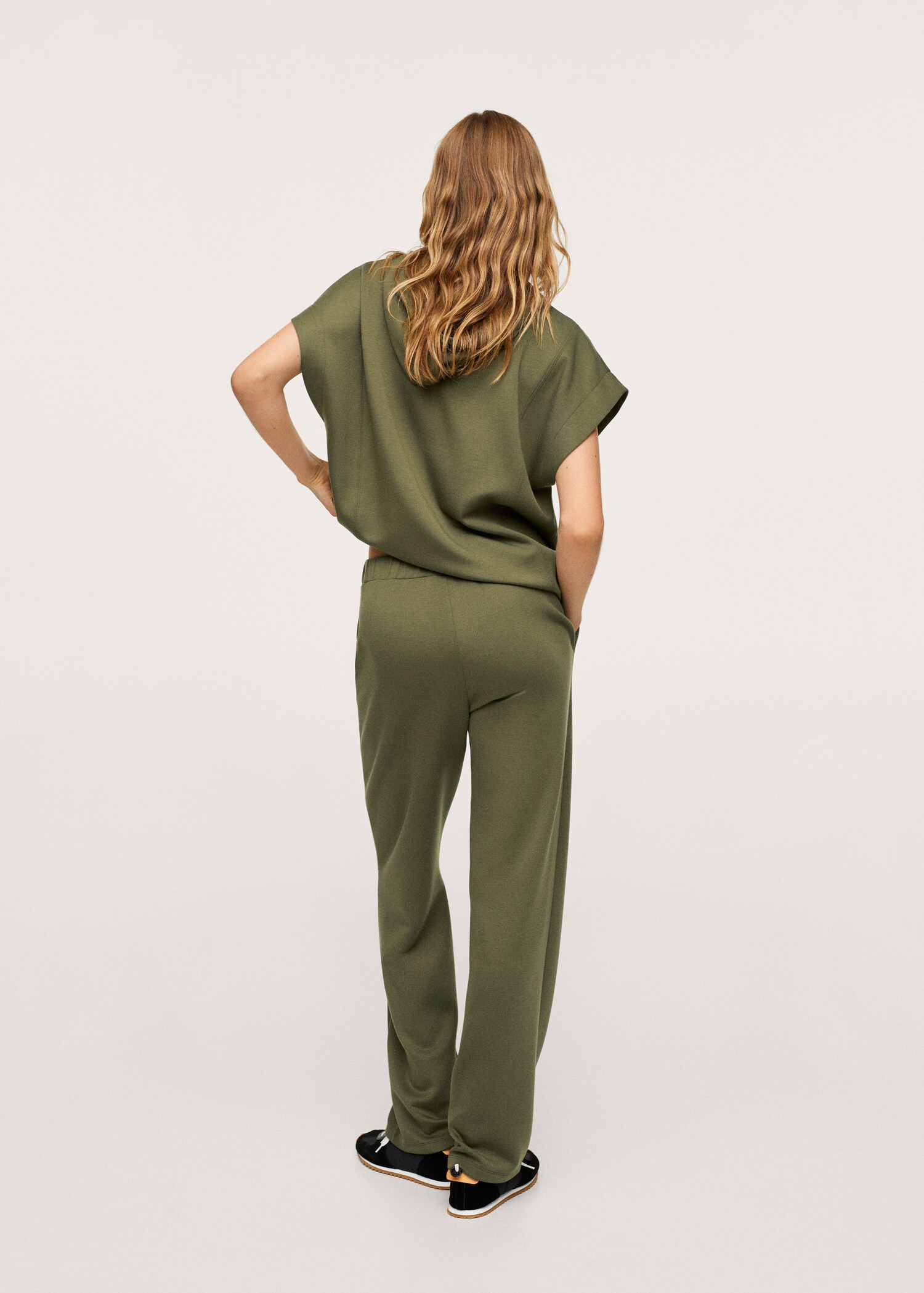 Pantalón recto cintura elástica - Reverso del artículo