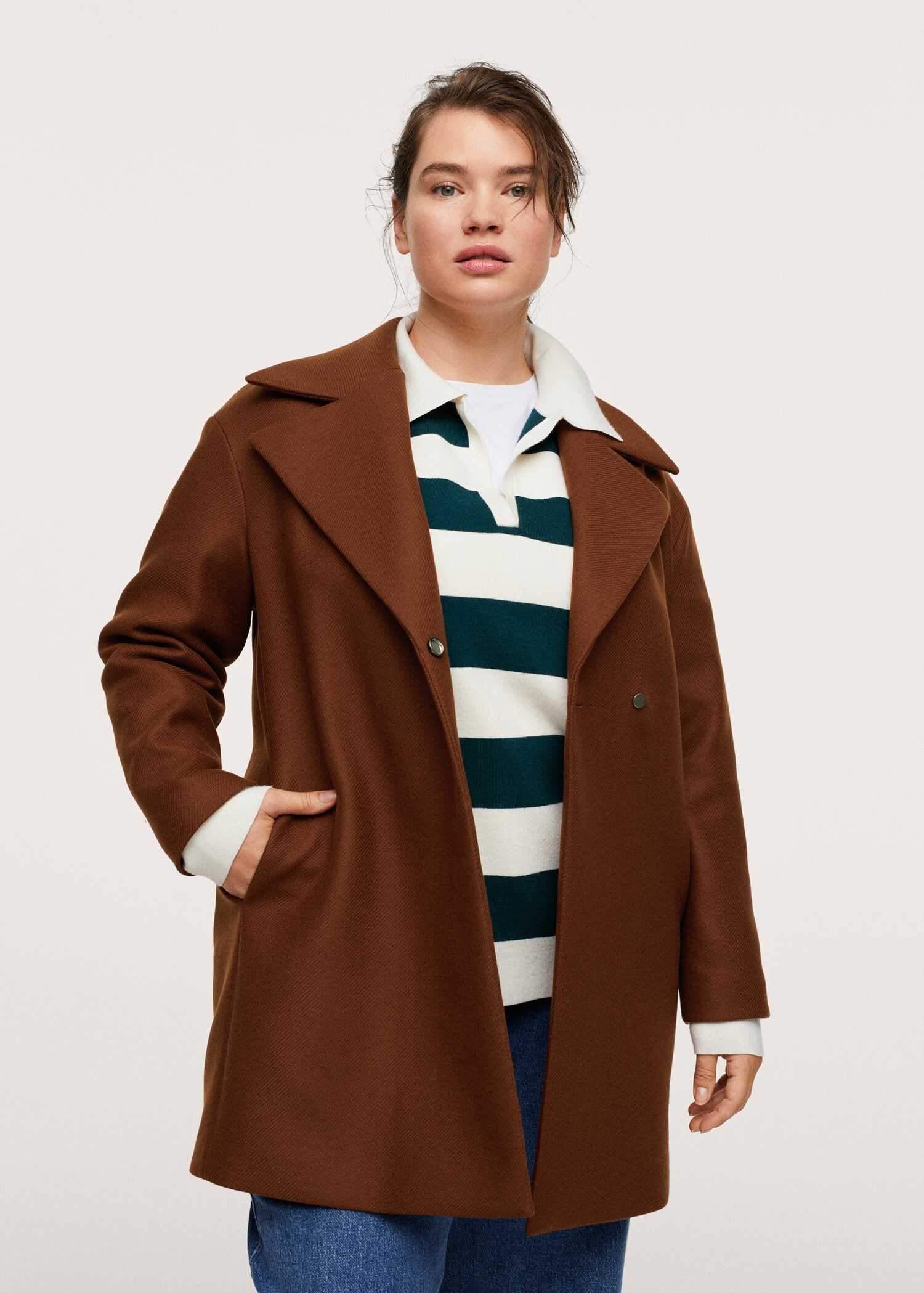 Lapels wool coat - Medium plane