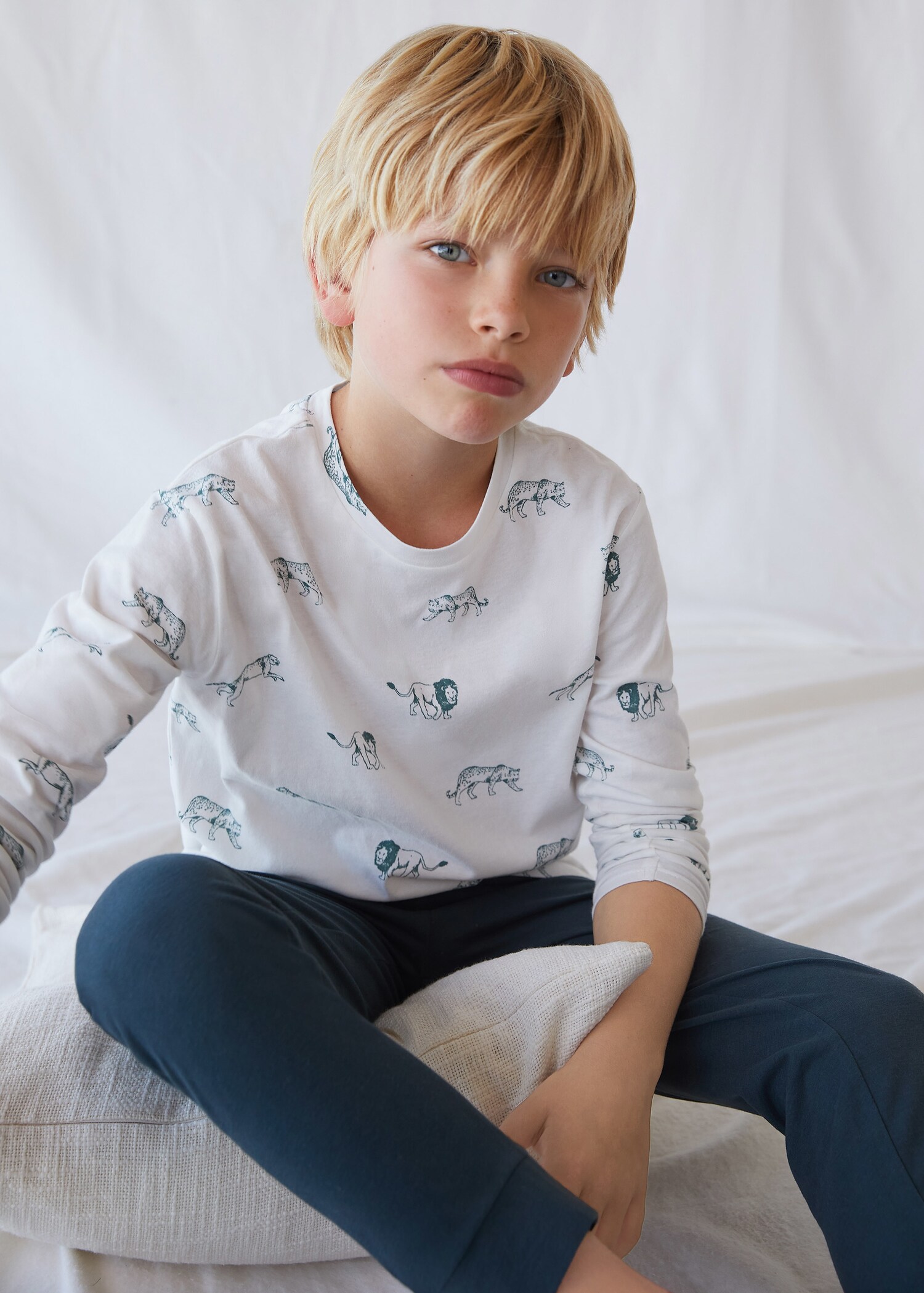 Pijama largo algodón estampado  - Detalle del artículo 6
