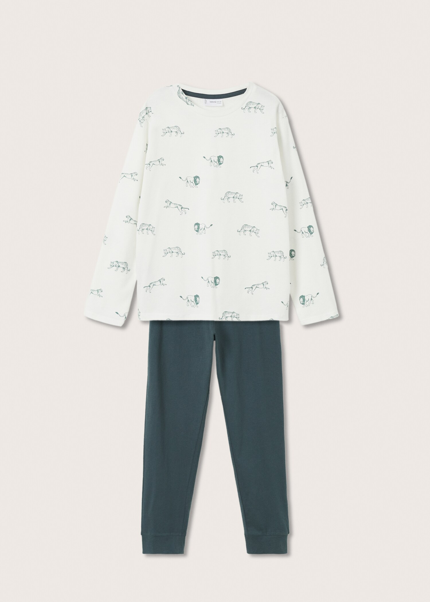 Pijama largo algodón estampado  - Detalle del artículo 8