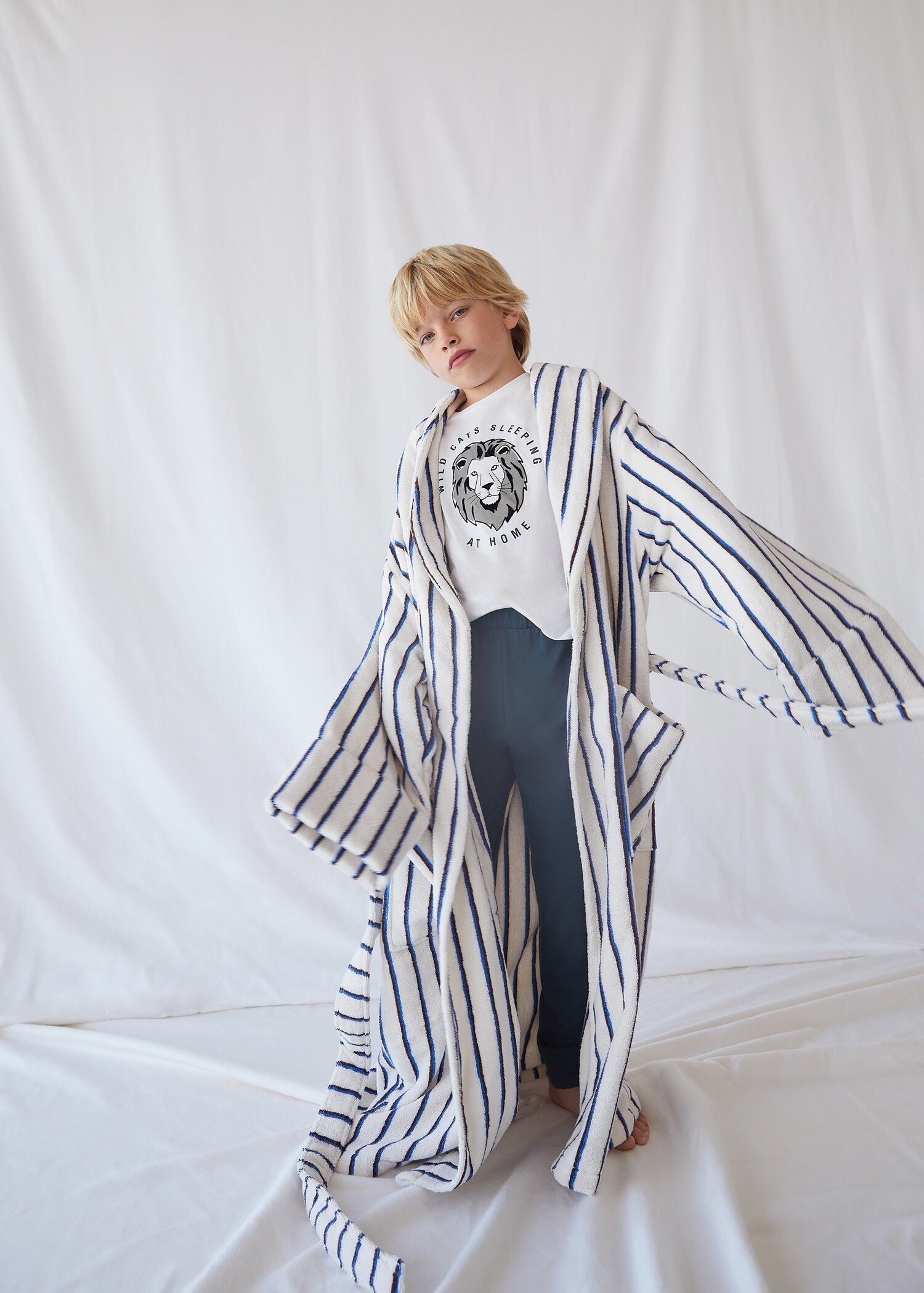 Pijama largo algodón estampado  - Detalle del artículo 5