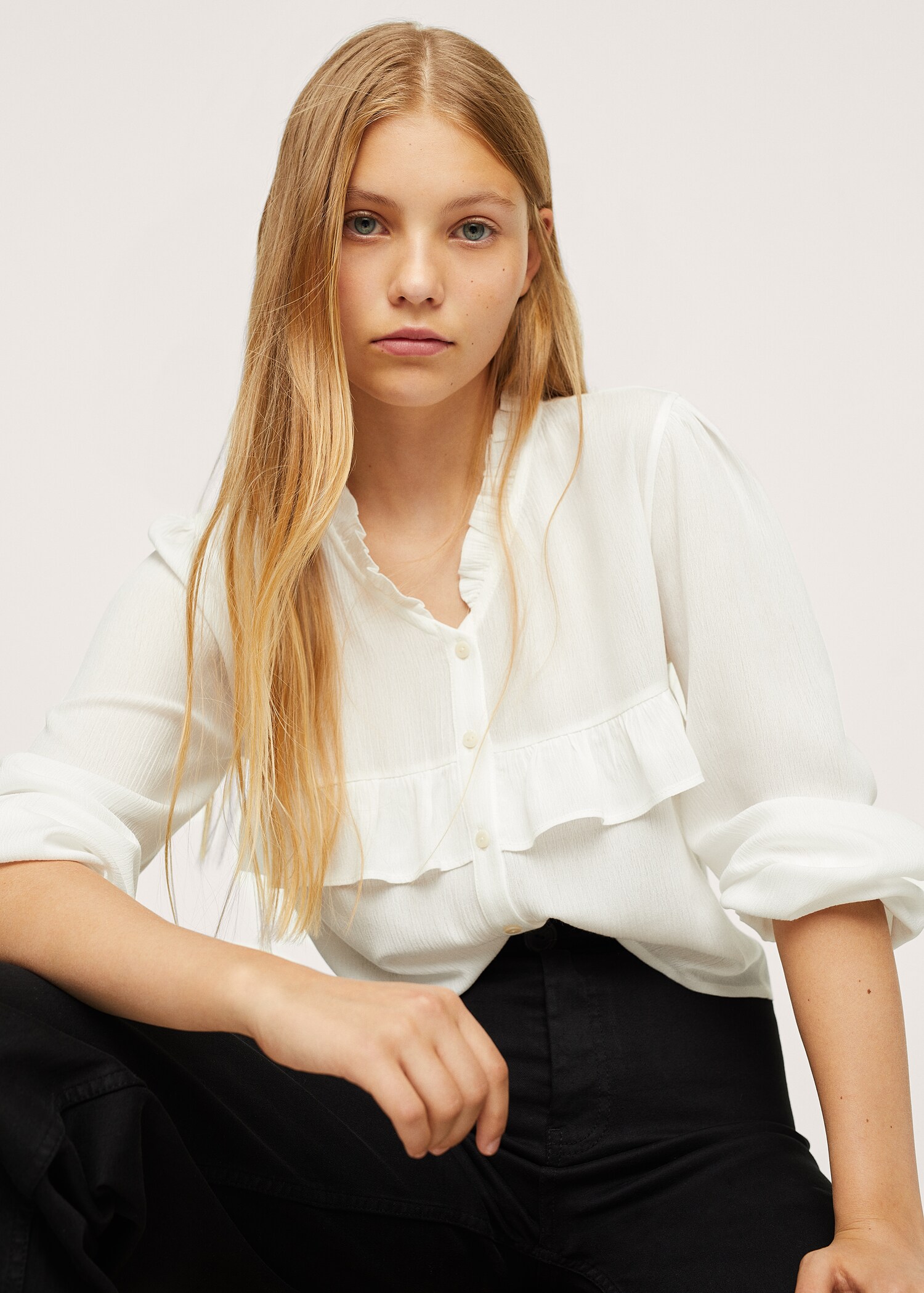 Blusa fluida volante - Plano medio