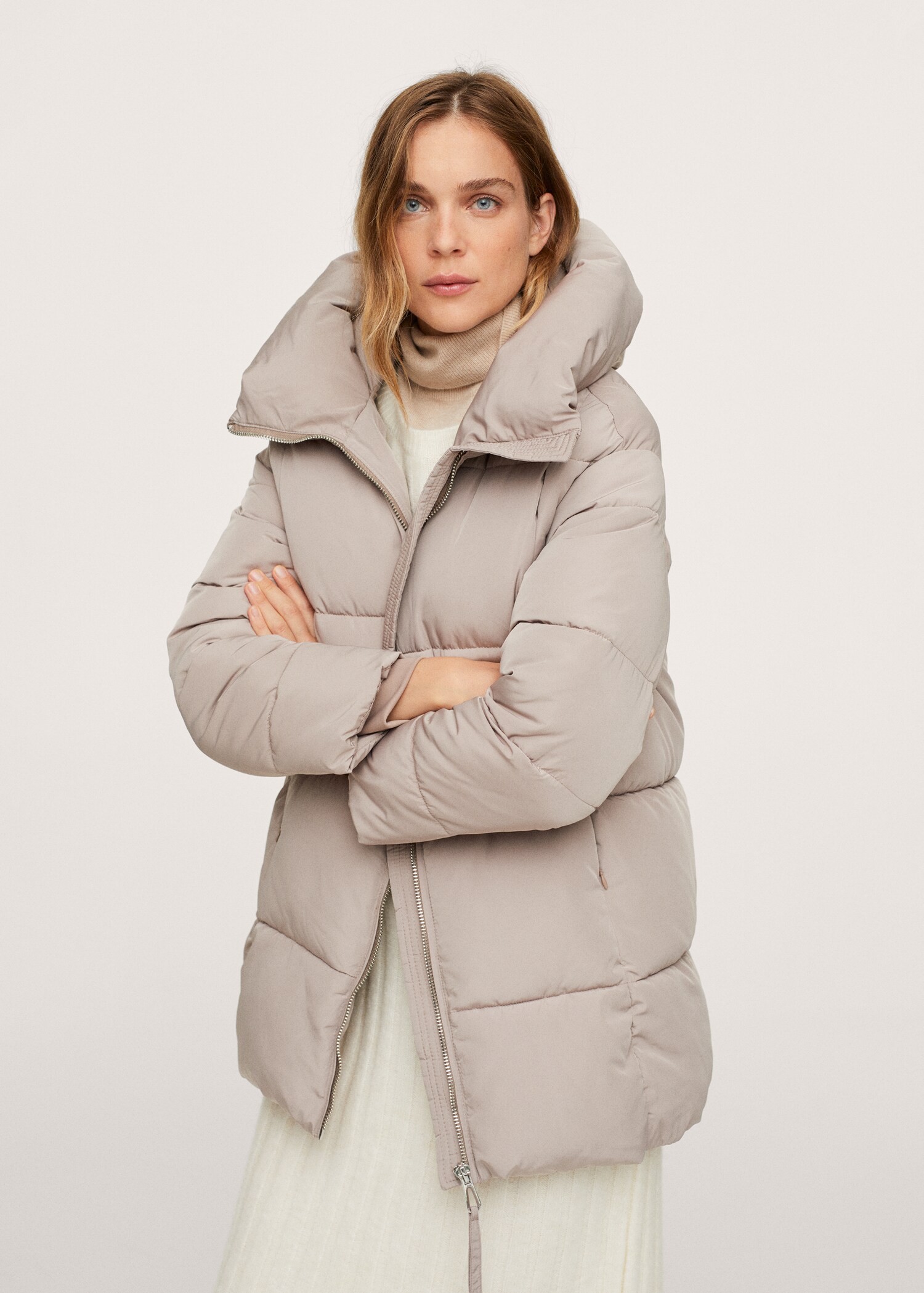 Hood quilted coat - Medium plane