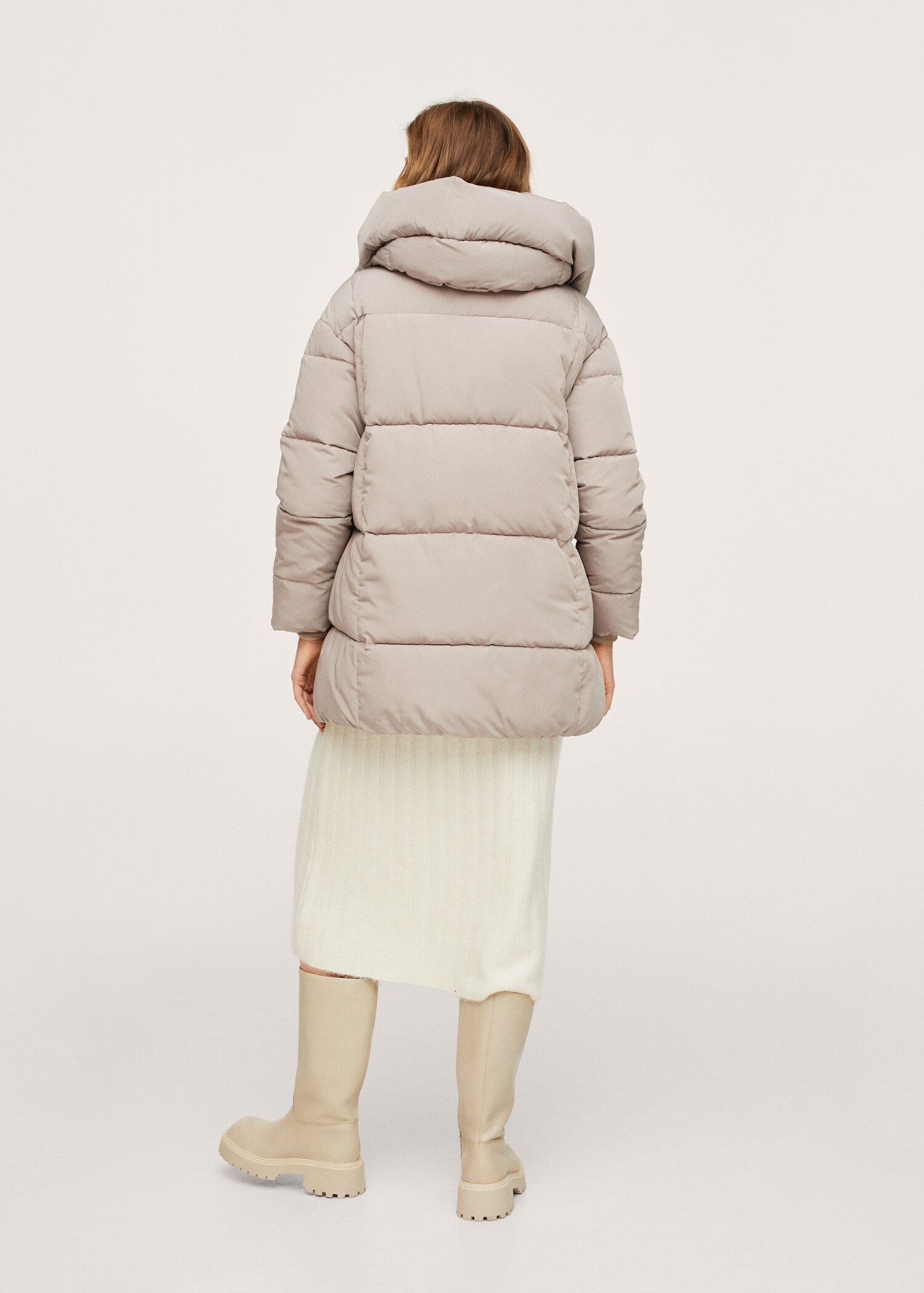 Hood quilted coat - Reverse of the article