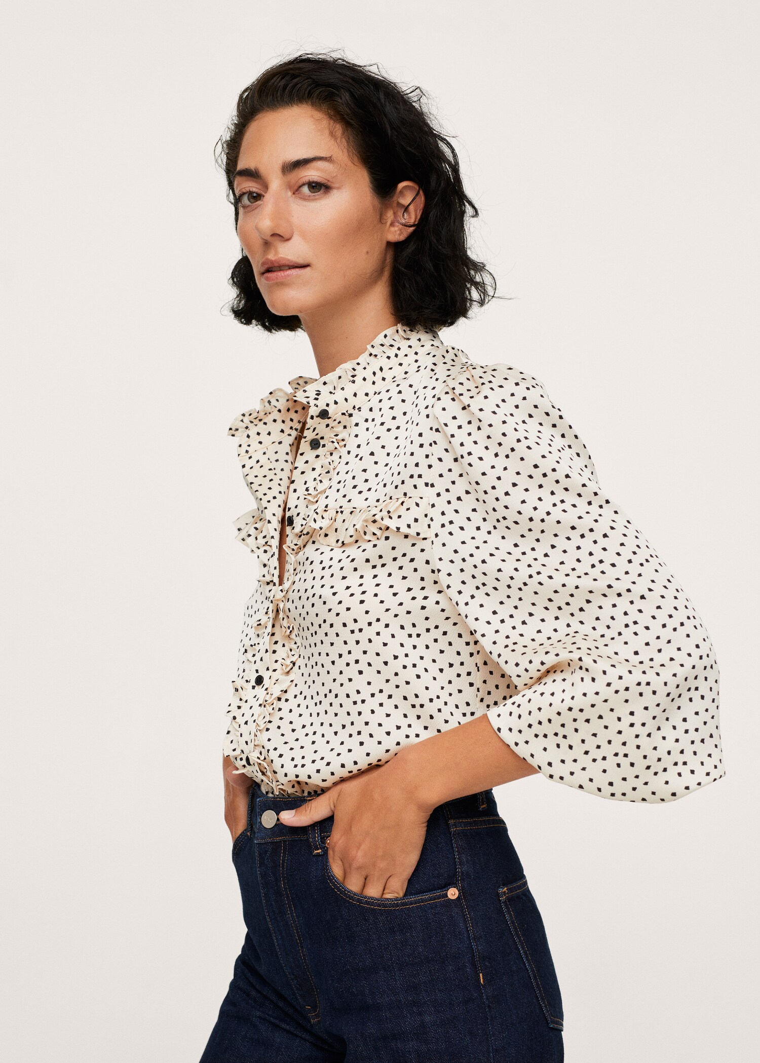 Blusa estampada volantes - Detalle del artículo 1