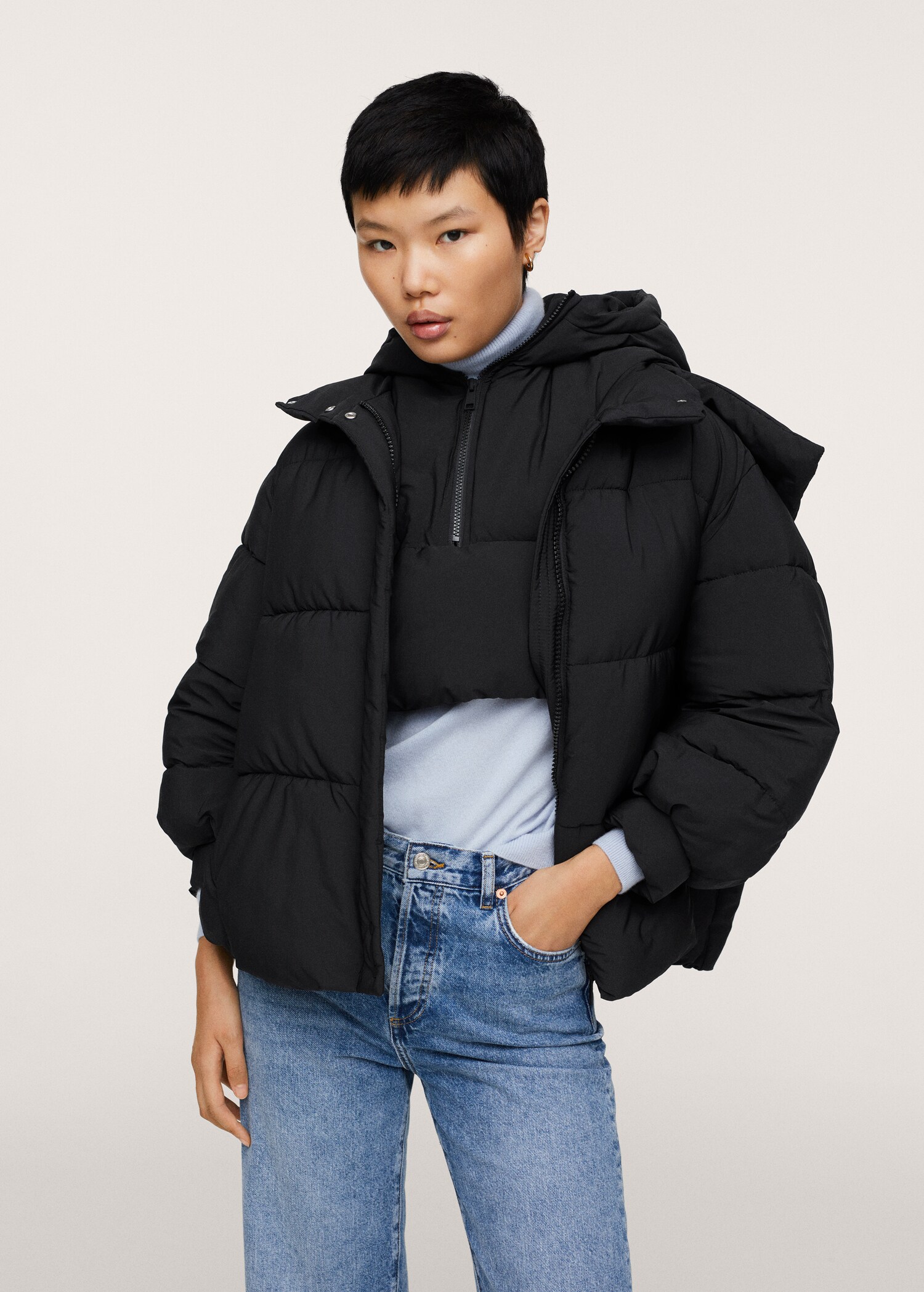 Oversize quilted coat - Woman | MANGO OUTLET USA
