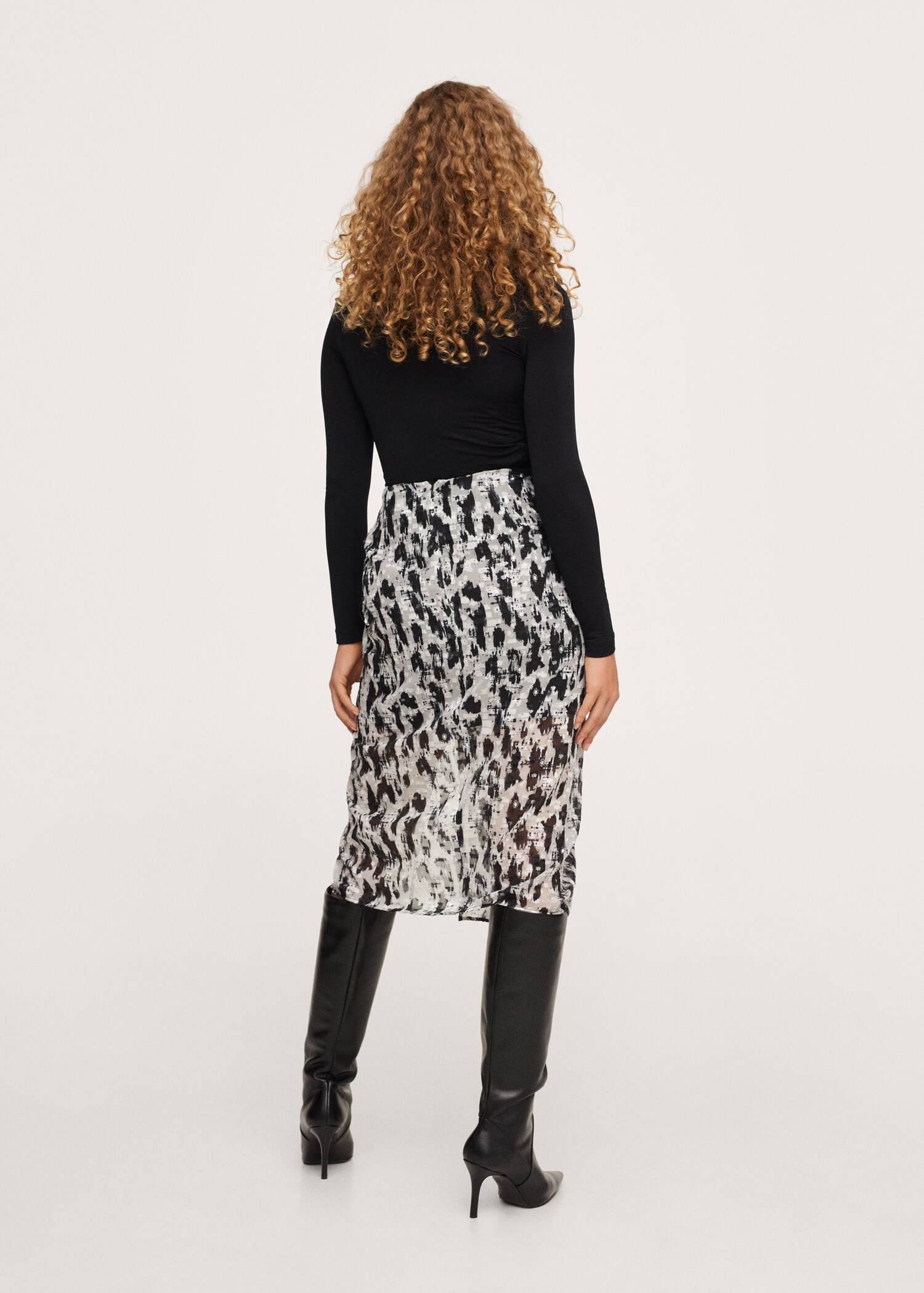 Falda midi estampada - Reverso del artículo