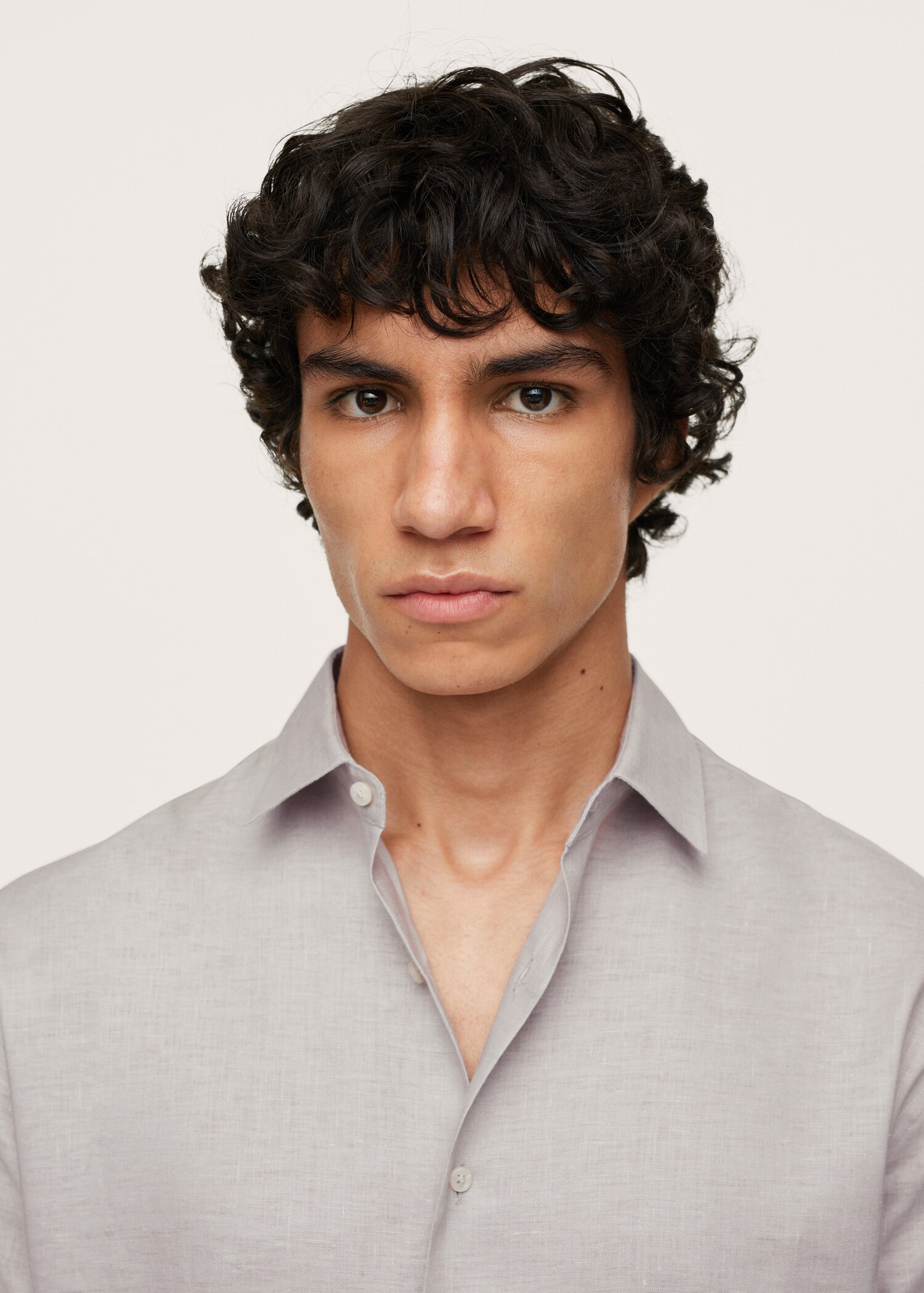 Regular-fit technical linen shirt - Details of the article 1