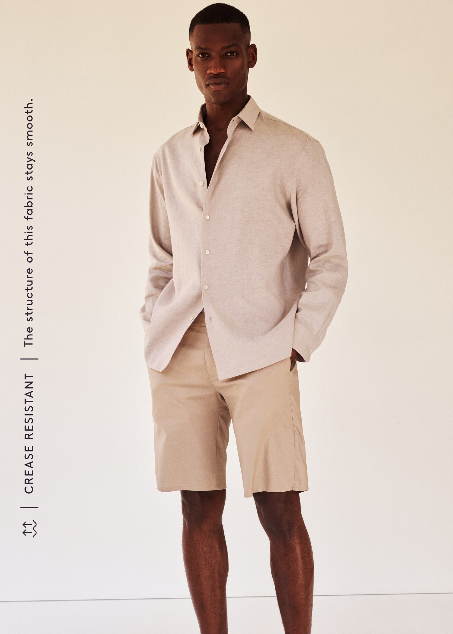 Regular-fit technical linen shirt - Details of the article 5