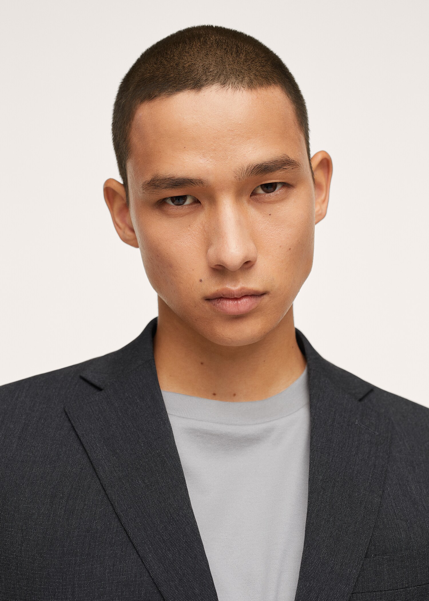 Regular fit microstructure suit blazer - Details of the article 1