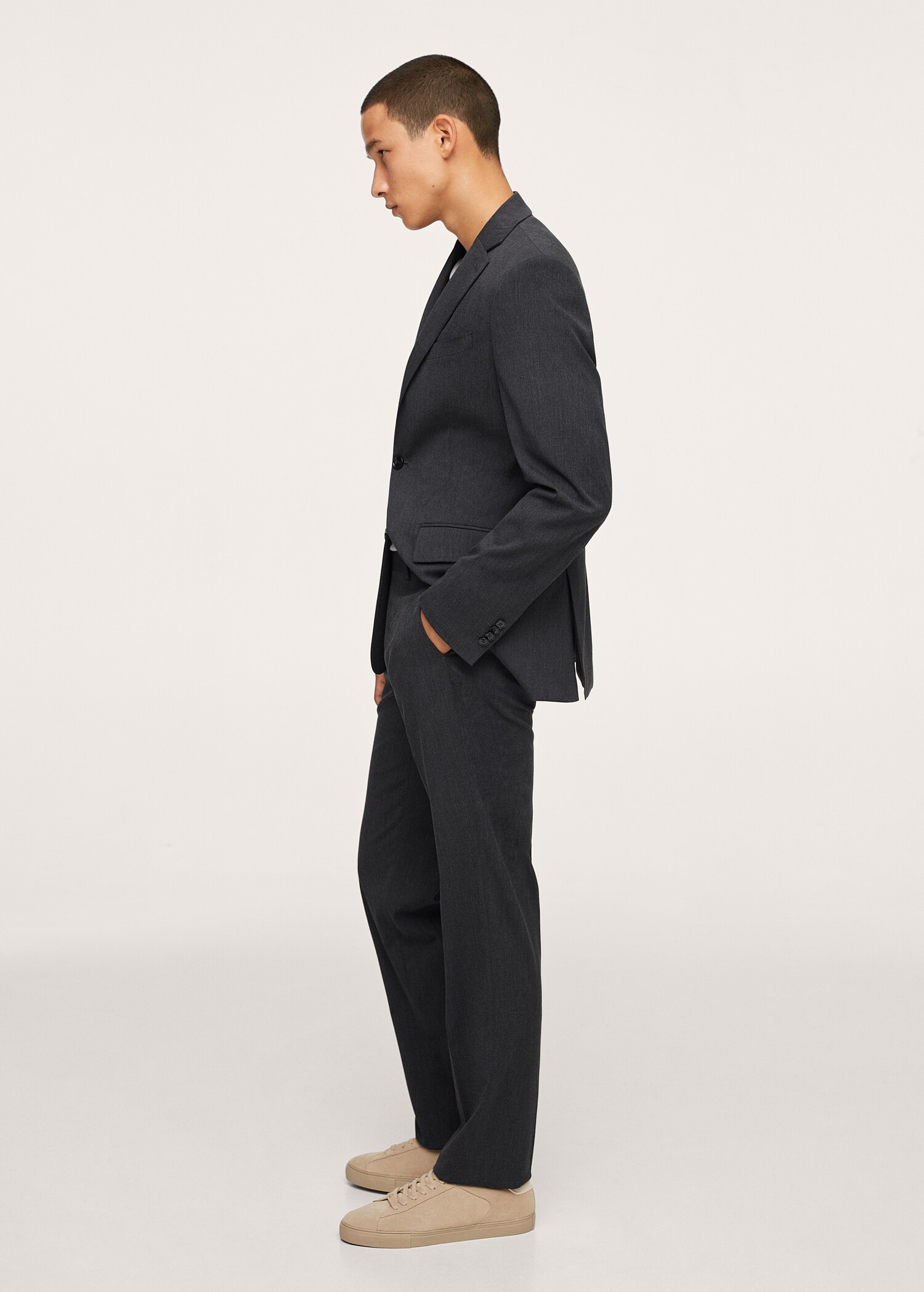 Regular fit microstructure suit blazer - Details of the article 2